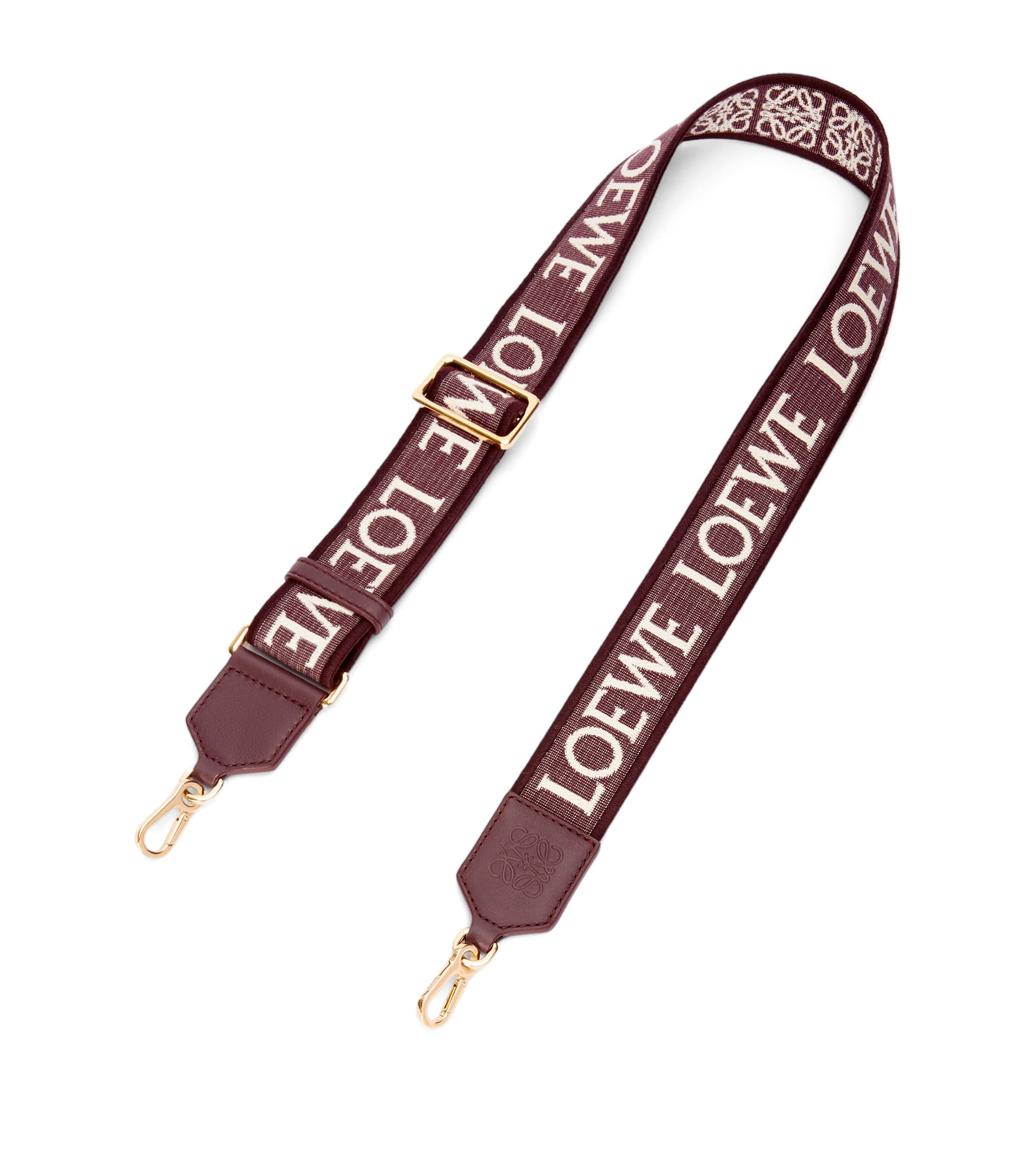 Loewe Anagram Logo Bag Strap In Burgundy