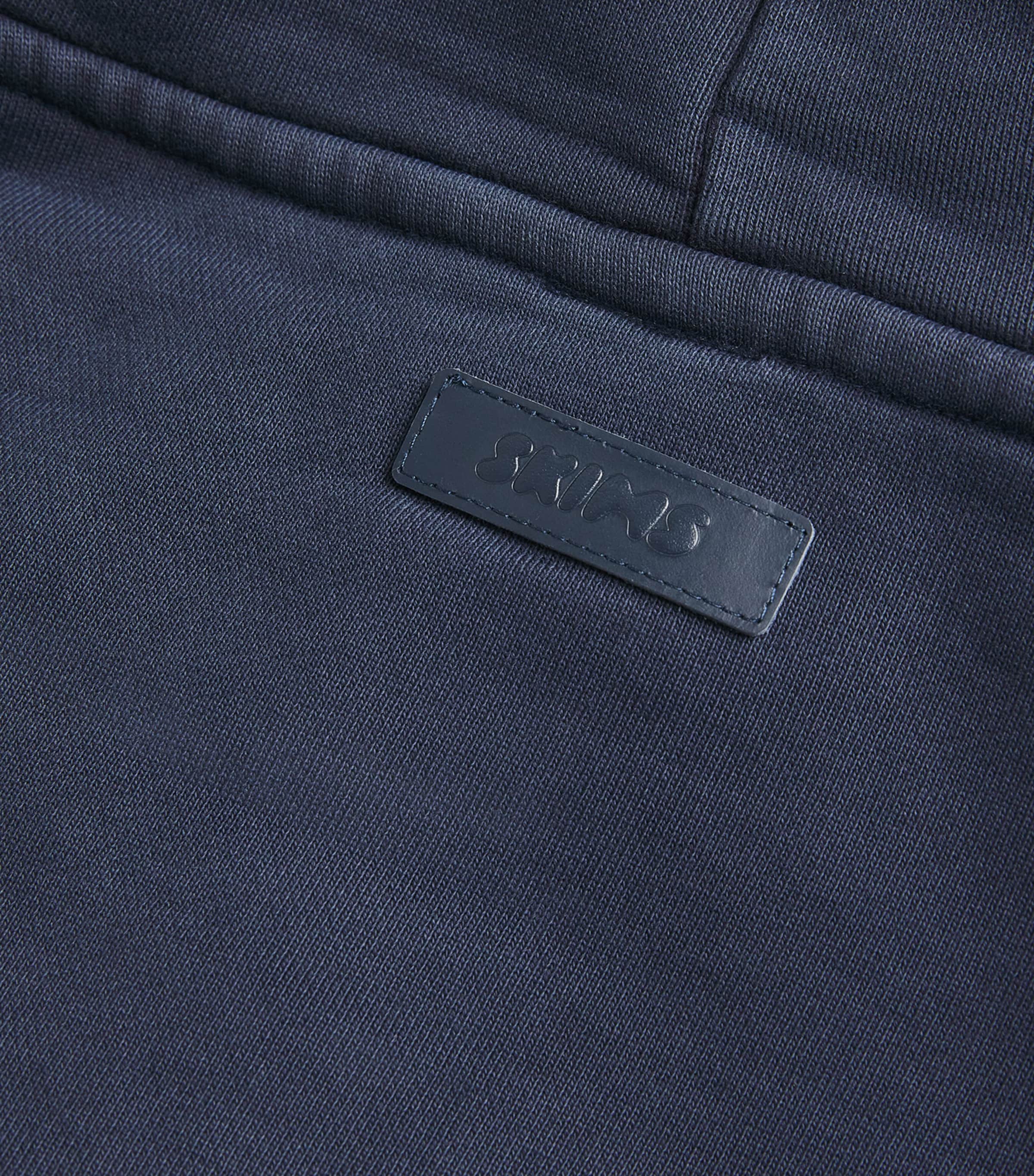 Cotton Fleece Relaxed Hoodie NAVY Image 5