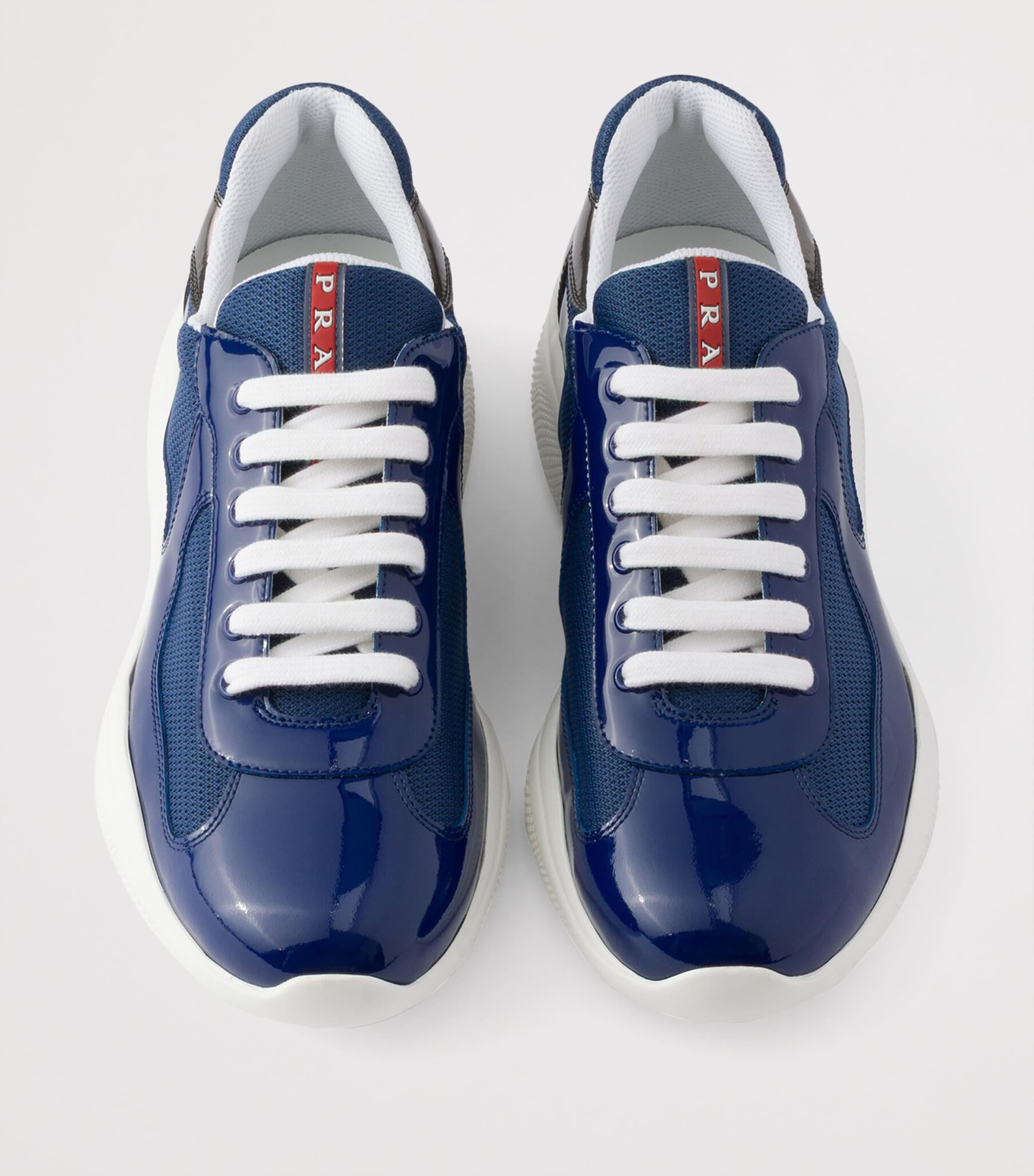 Prada Patent Leather America's Cup Sneakers Blue Image 3