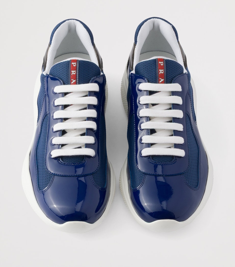 Prada Patent Leather America's Cup Sneakers Blue Image 3