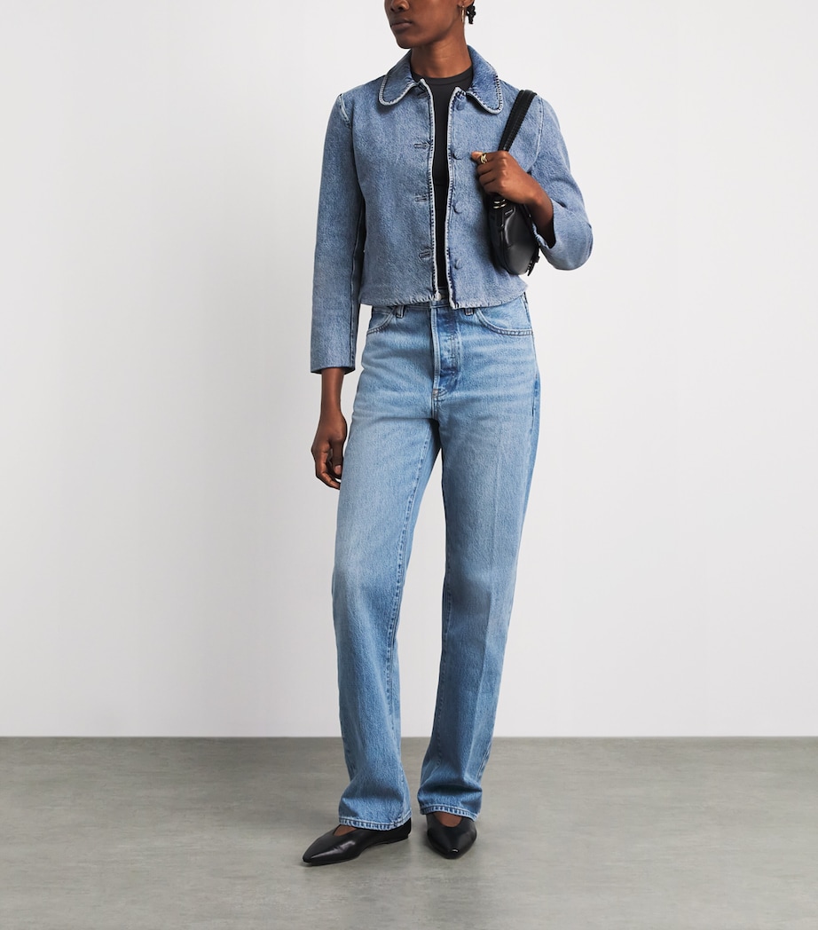 FRAME Womens The Palm Denim Jacket Water Image 2