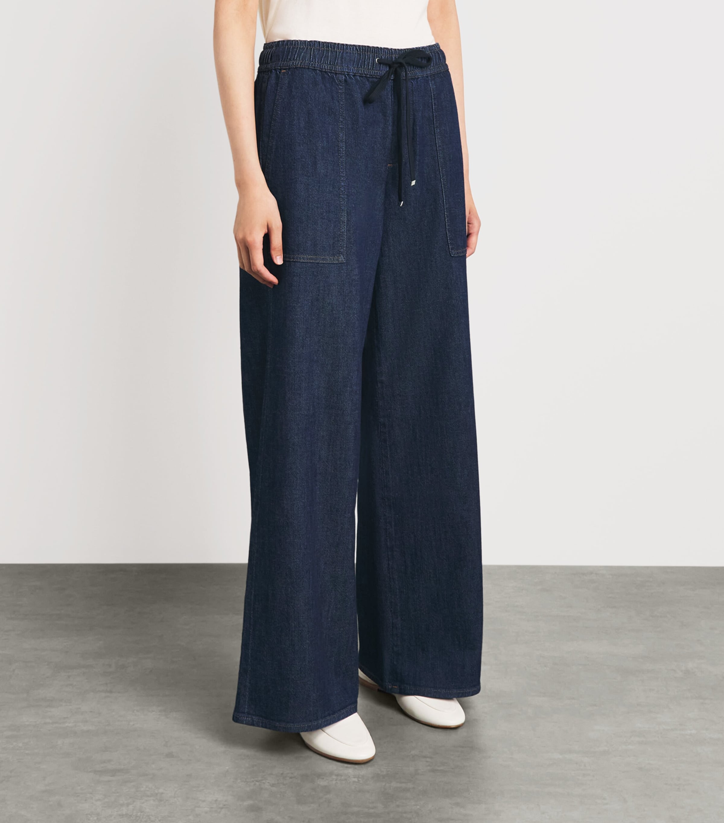 7 For All Mankind Womens Denim-Effect Utility Drawstring Halona Image 4