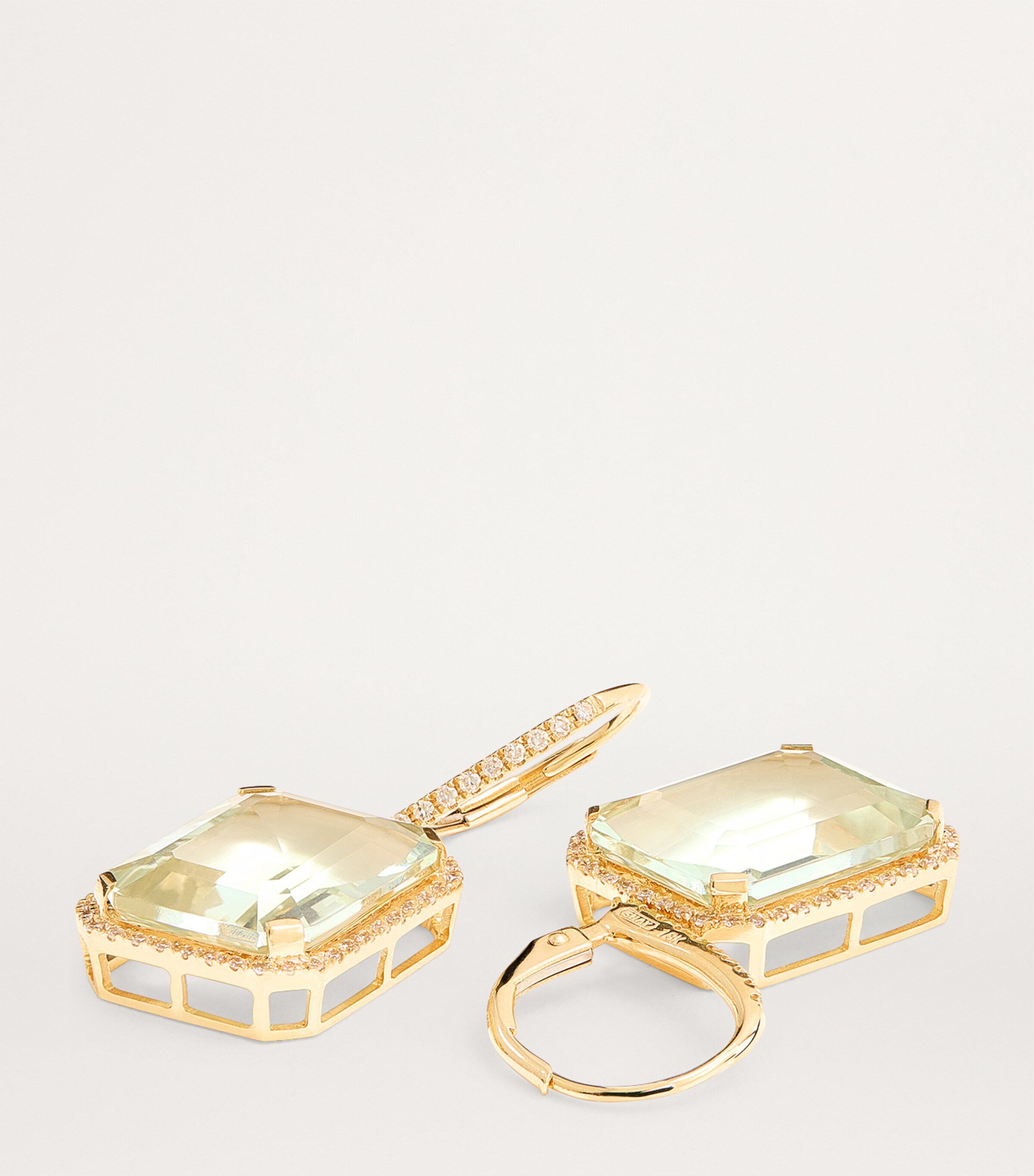 SHAY Yellow Gold, Diamond and Amethyst Portrait Drop Earrings Yellow Gold Image 6