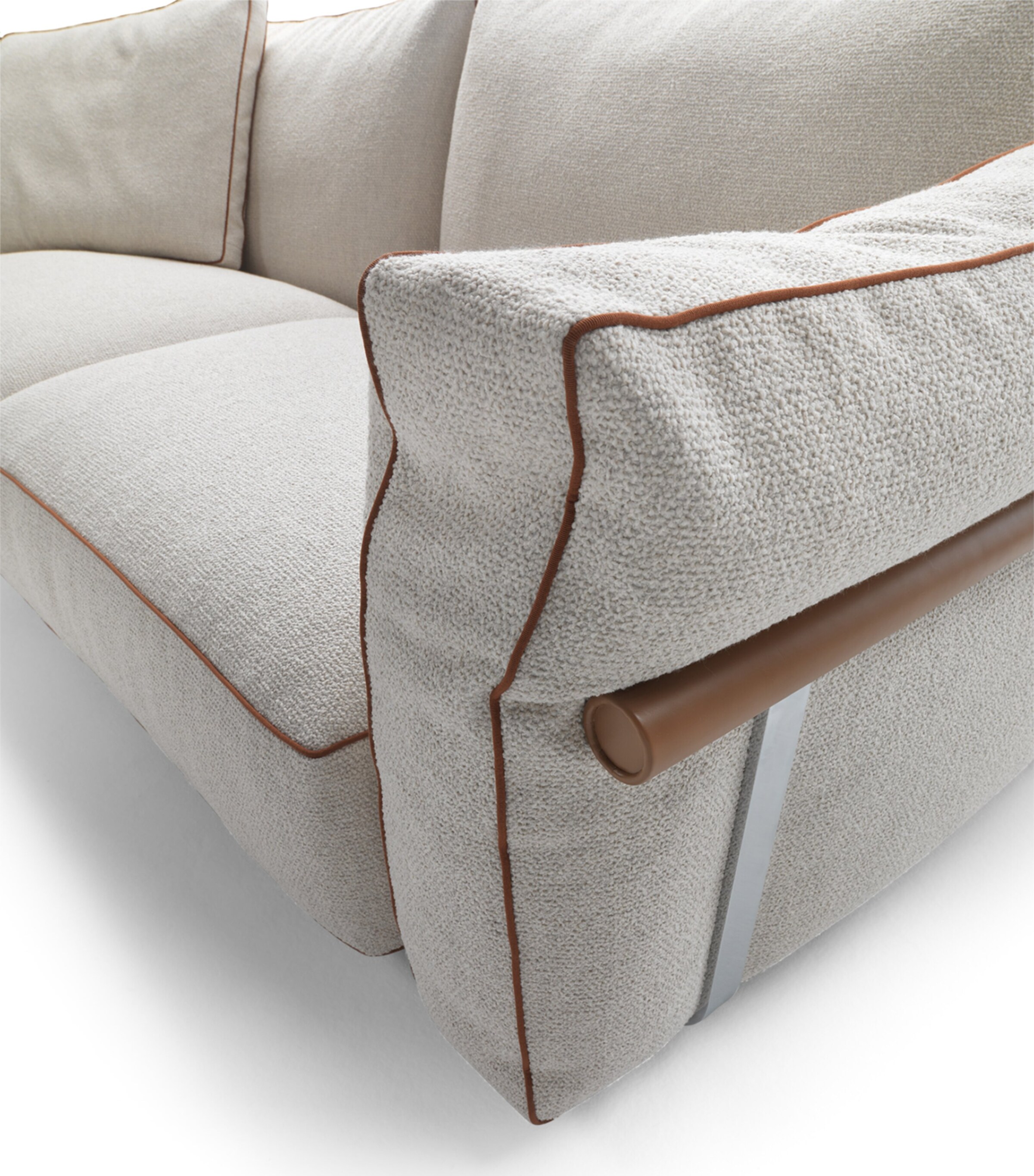 Close-up of arm and piping on Camelot sofa