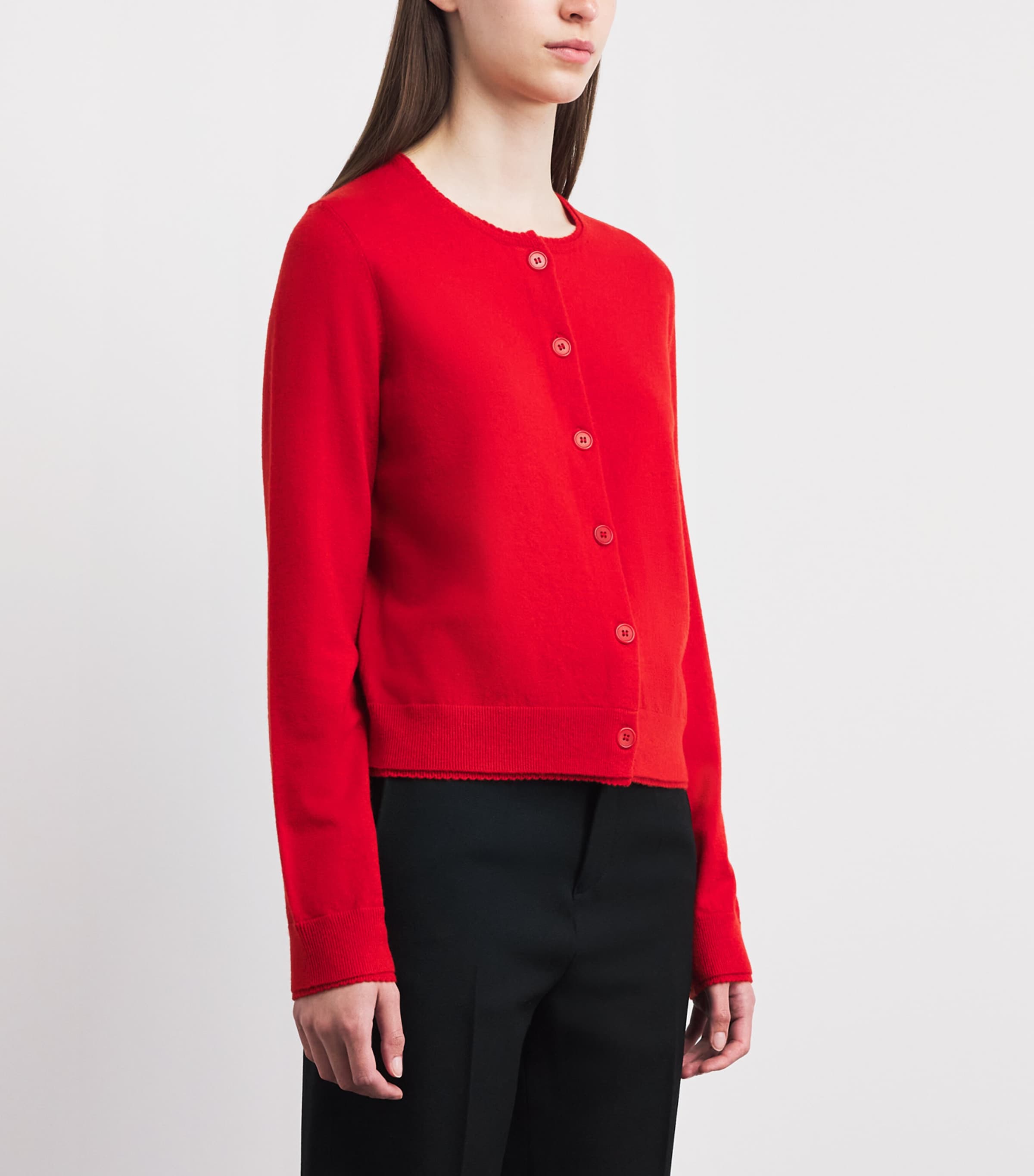 Vince Womens Wool-Cashmere-Blend Cardigan Poppy Image 4