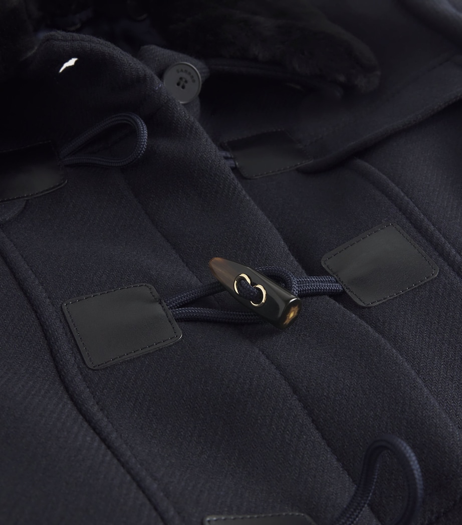 Wool-Blend Shearling-Collar Coat NAVY BLUE Image 5