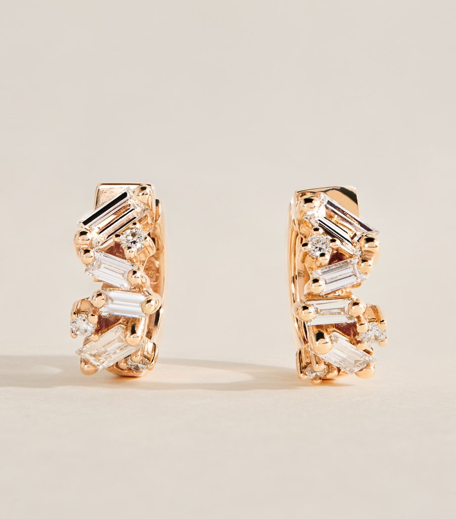Suzanne Kalan Rose Gold and Diamond Frenzy Huggie Earrings Rg/wd Image 1