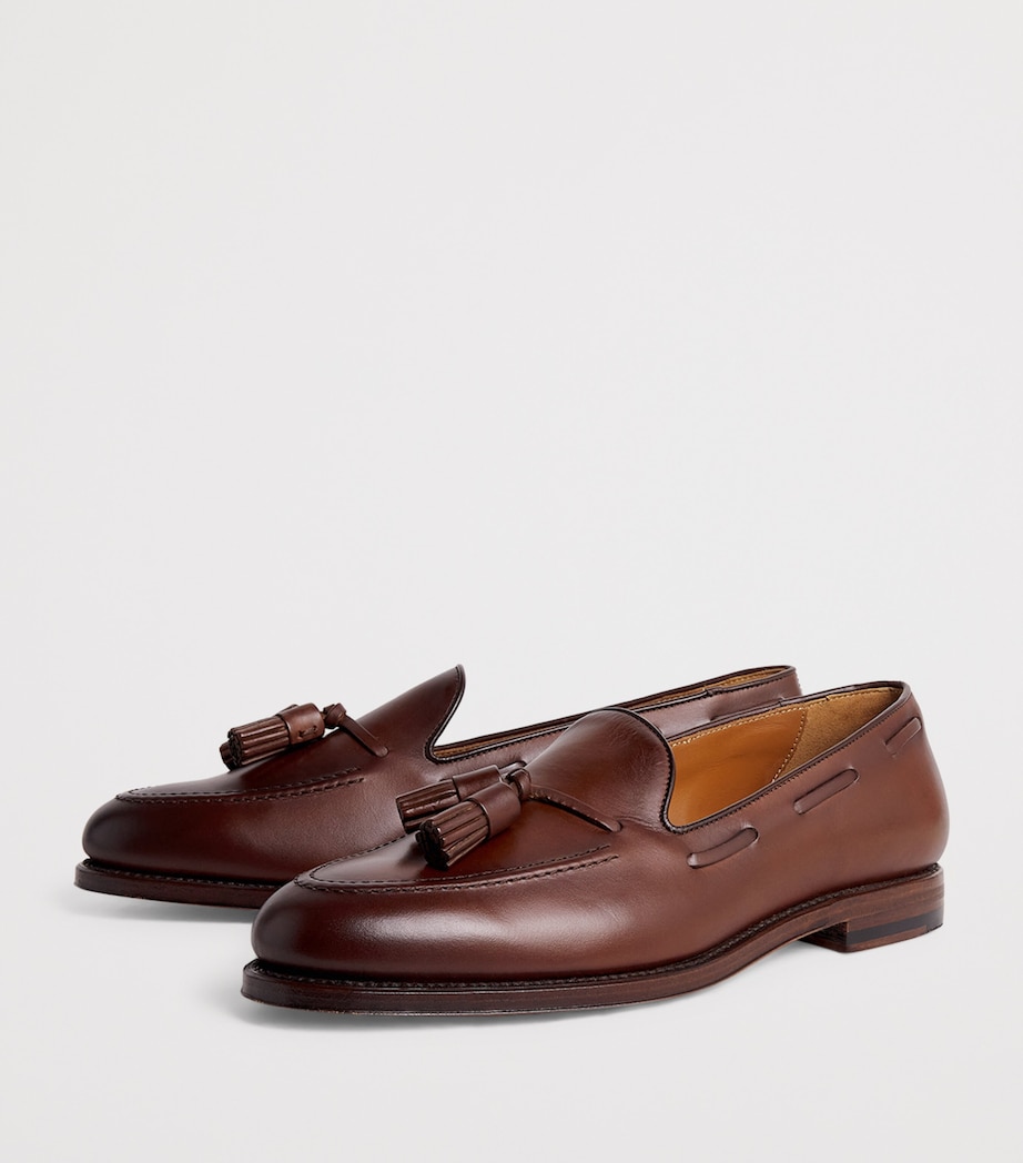 Leather Tasselled Maestra Loafers DARK BROWN Image 3