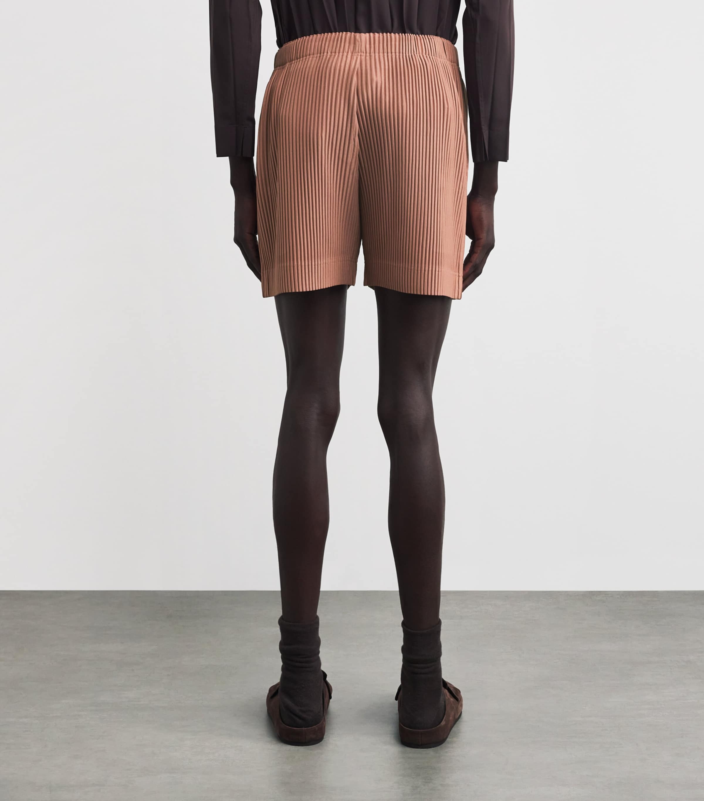 Homme Plissé Issey Miyake Mens Pleated Shorts Vanadinite Red Image 4