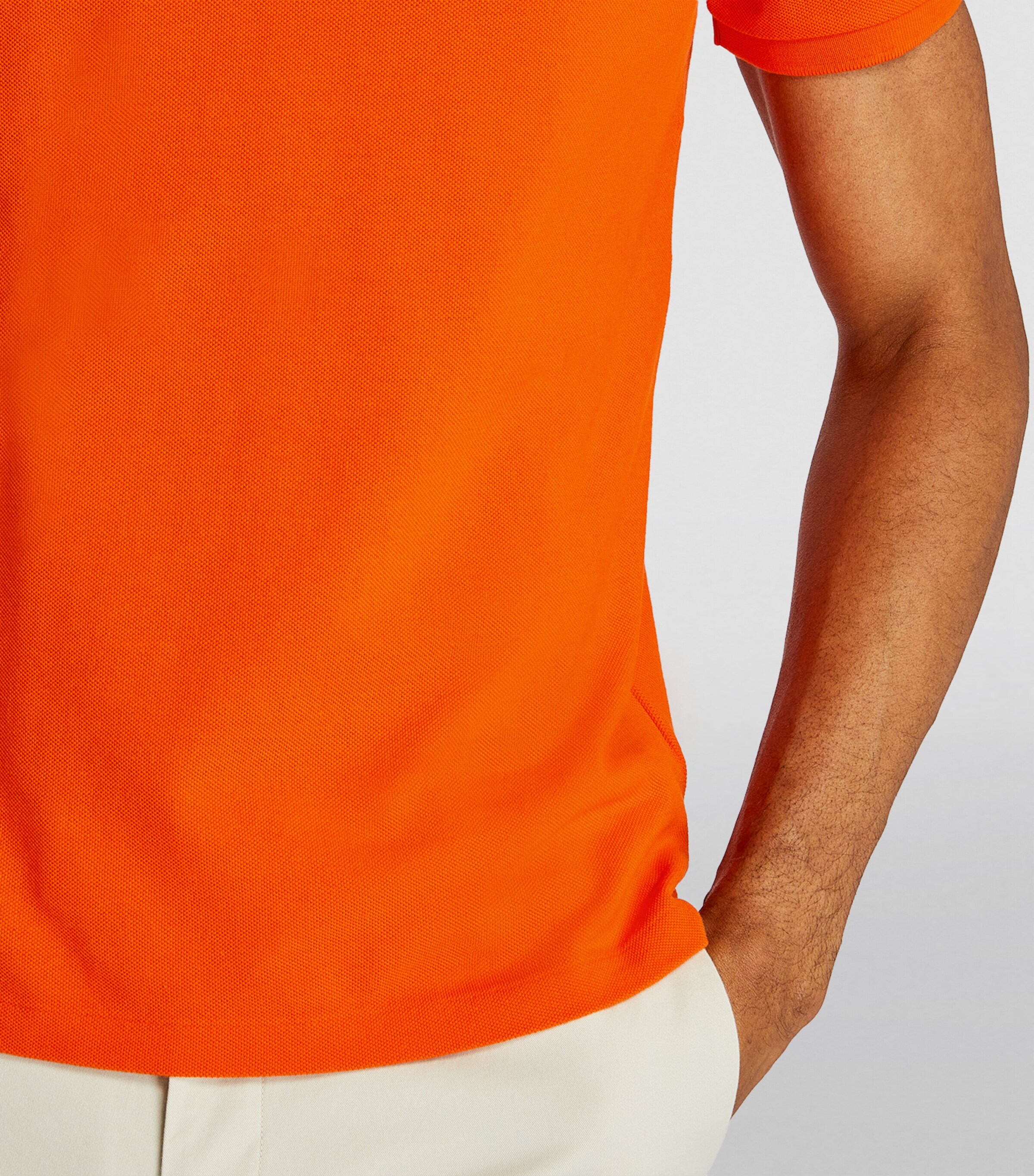 Cotton Mesh Polo Pony Polo Shirt ORANGE Image 7