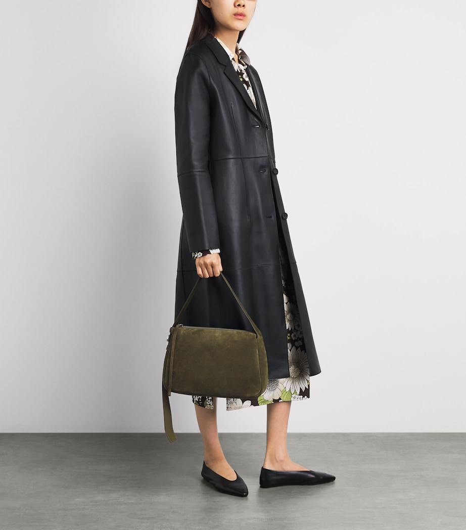 Tory Burch Suede Romy Shoulder Bag Leccio Image 4