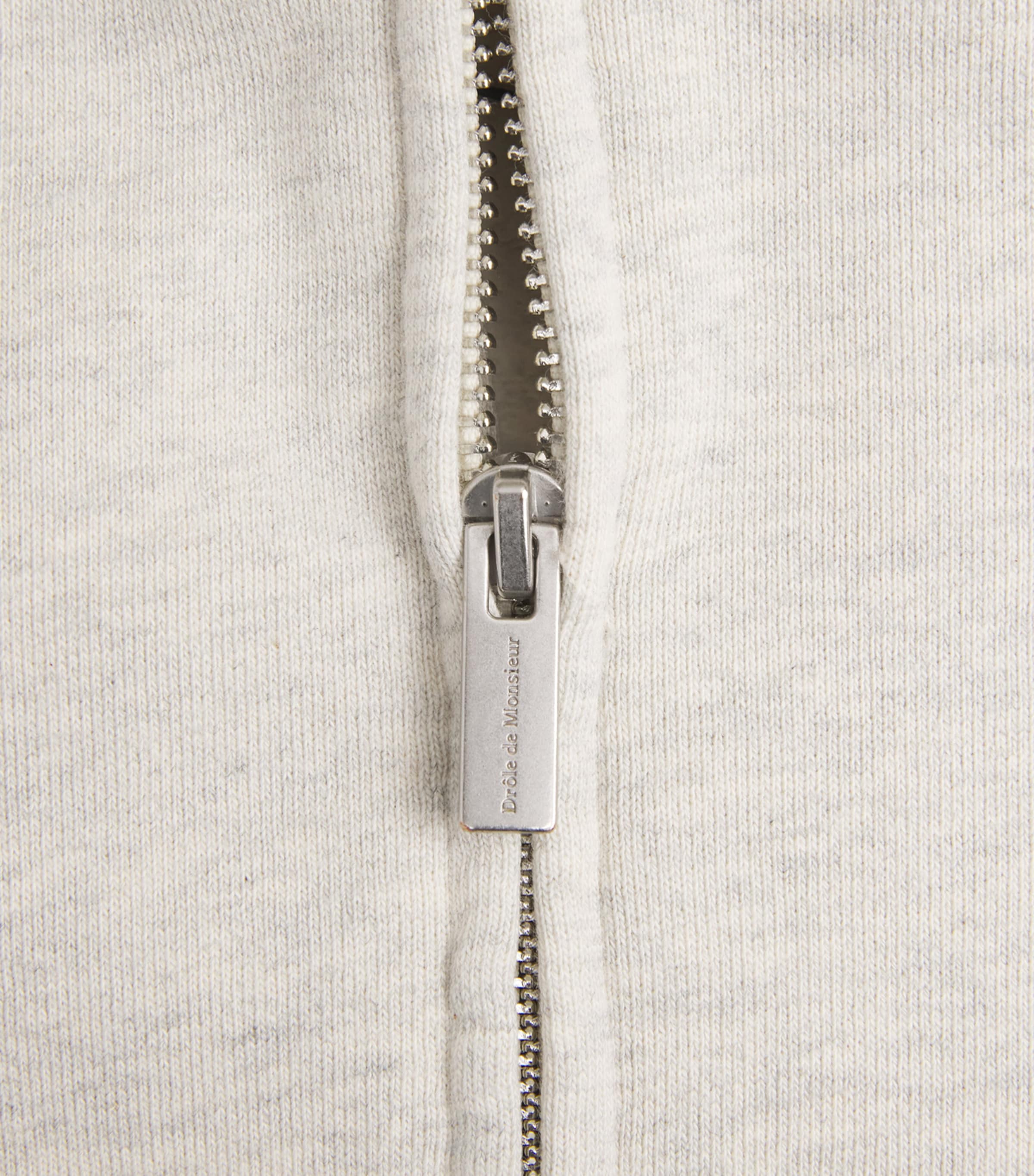 Drôle de Monsieur Mens DDM SLOGAN ZIP SWEATSHIRT . Grey Image 6