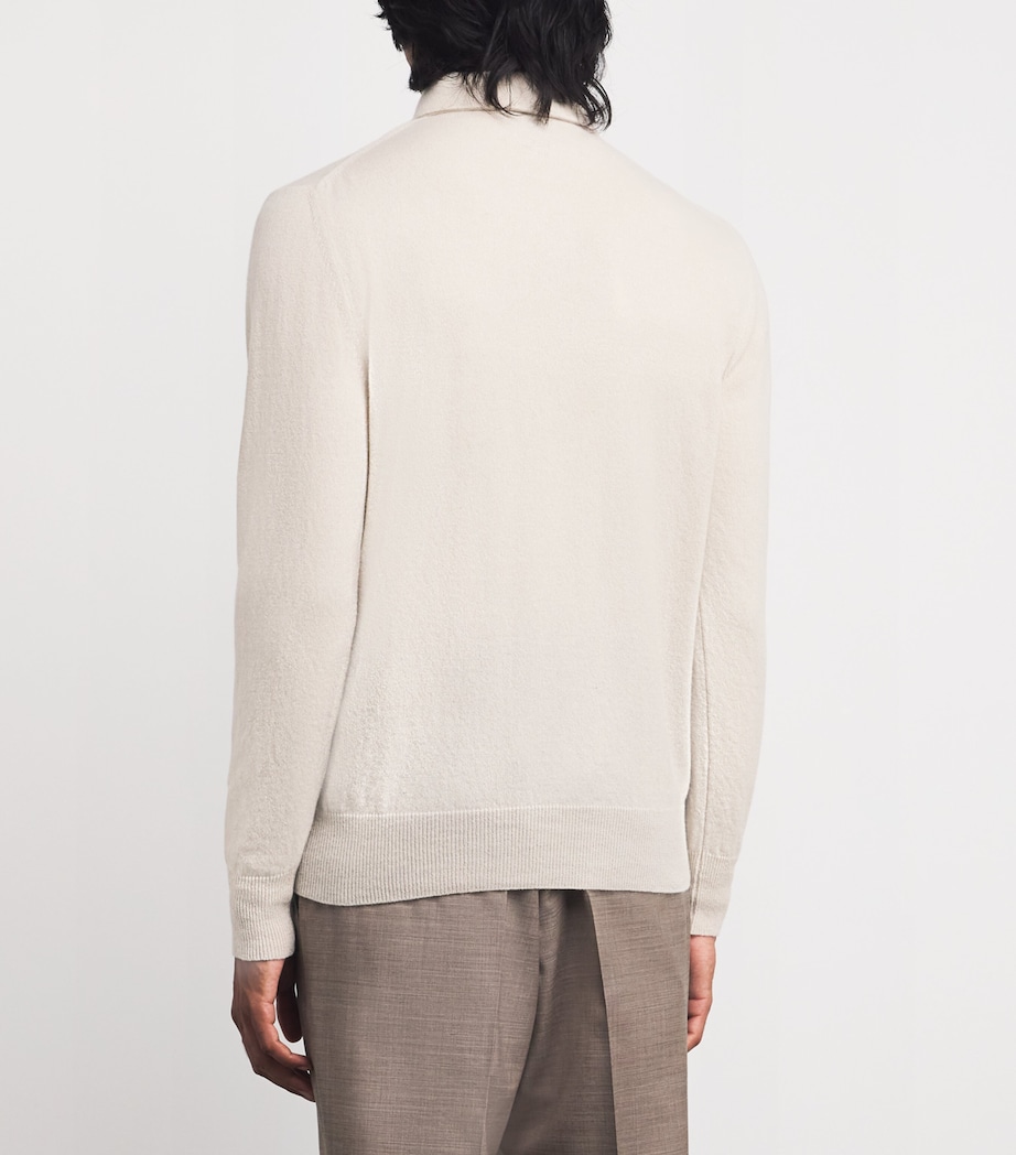 Cashmere Long-Sleeve Polo Shirt 120 Image 4