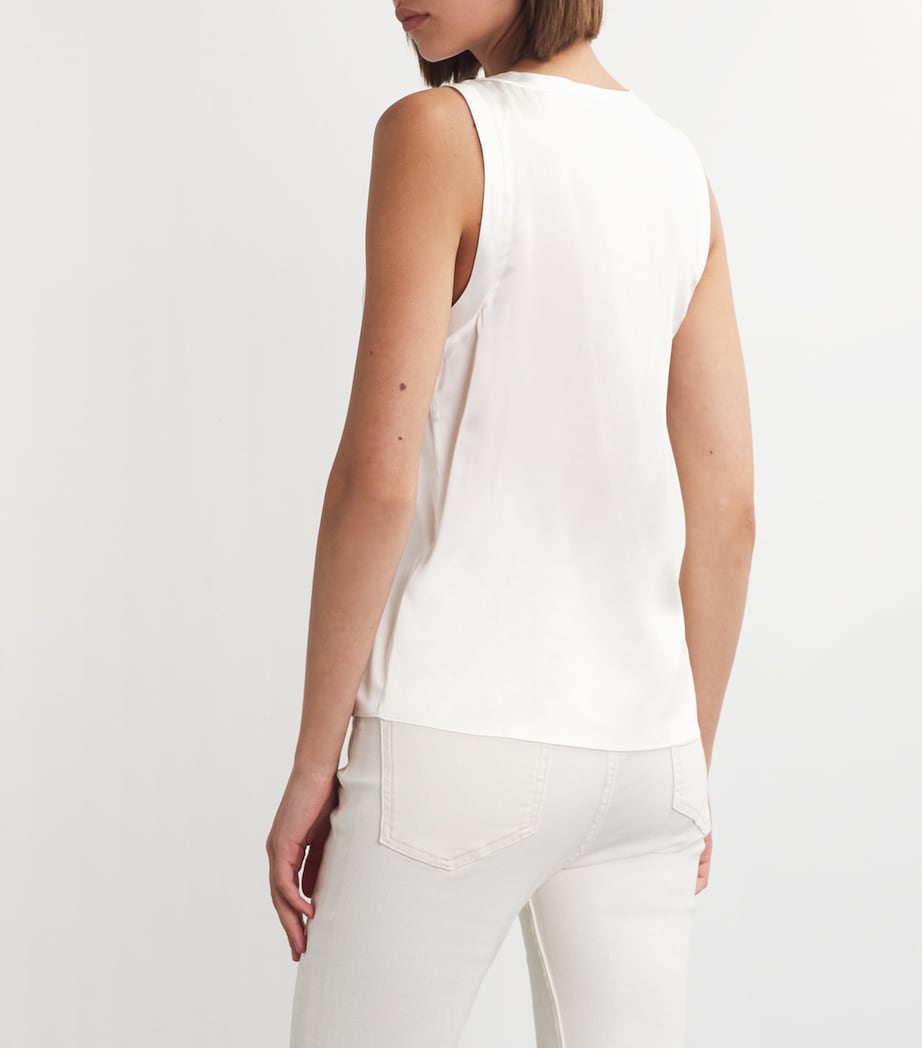 Silk-Blend Tank Top WHITE Image 4