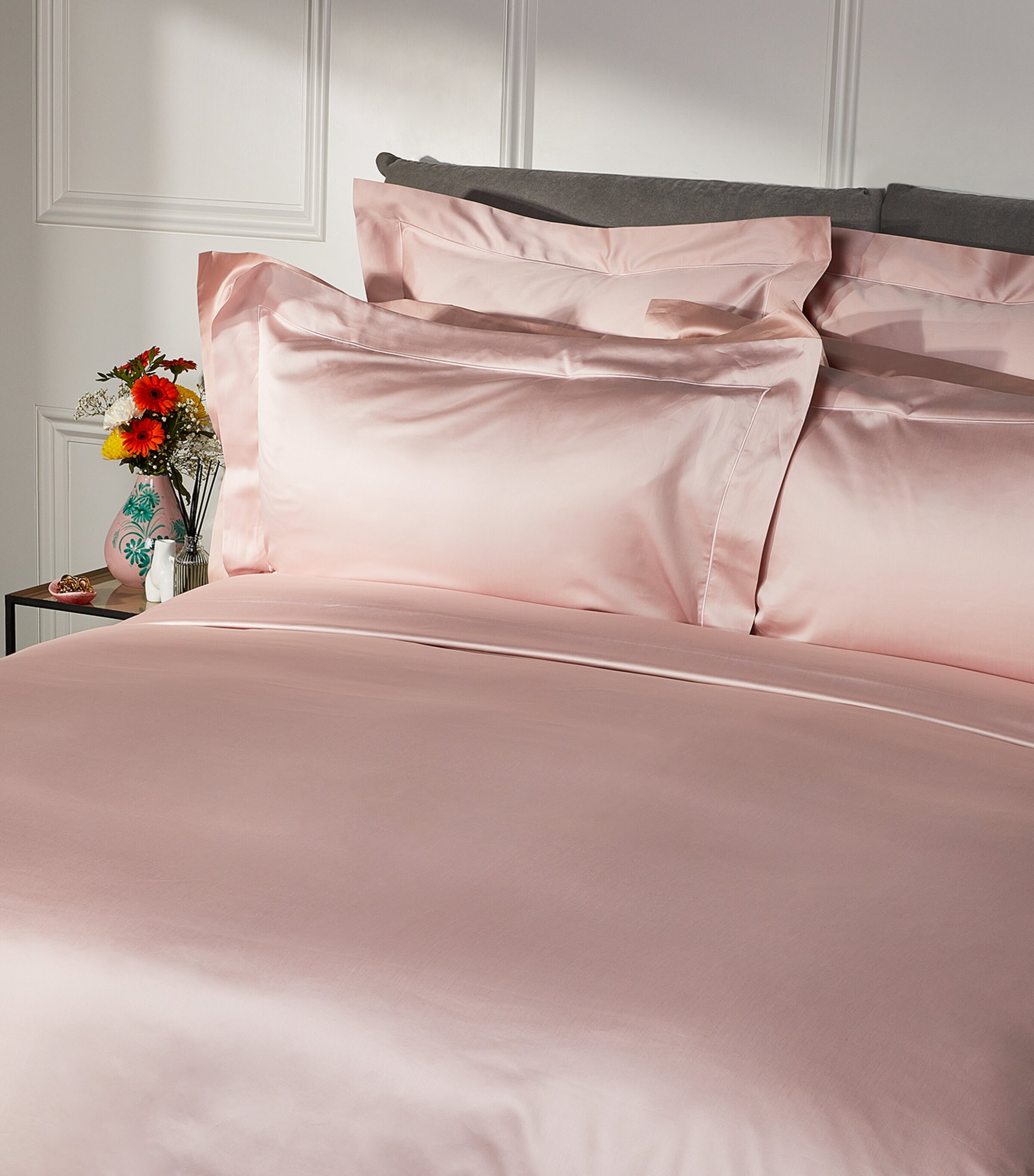 Bourdon Super King Duvet Cover Set (260cm x 220cm) NUAGE ROSE Image 2
