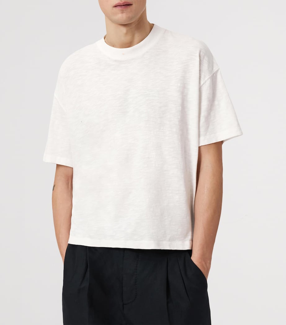 AllSaints Mens Organic Cotton Casper T-Shirt Chalk White Image 3