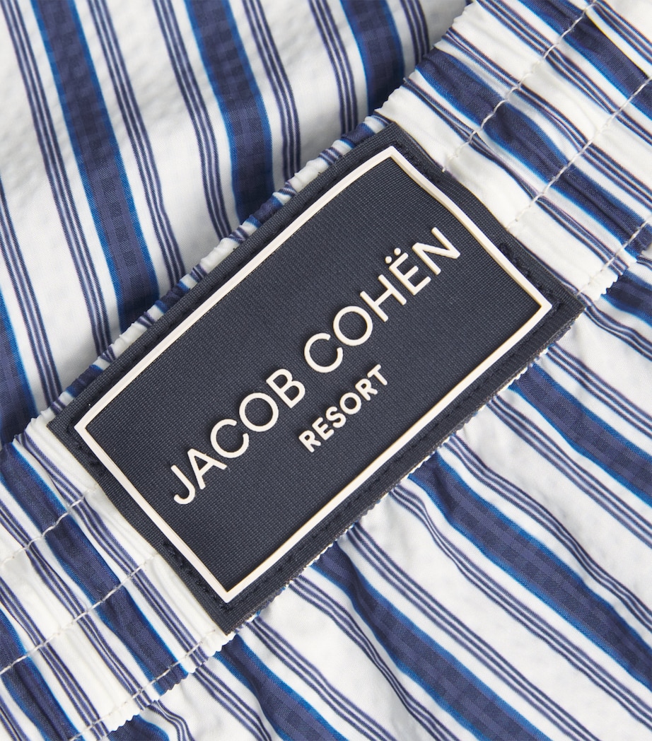 JACOB COHËN Mens Stripe Swim Shorts Blu Notte Image 5