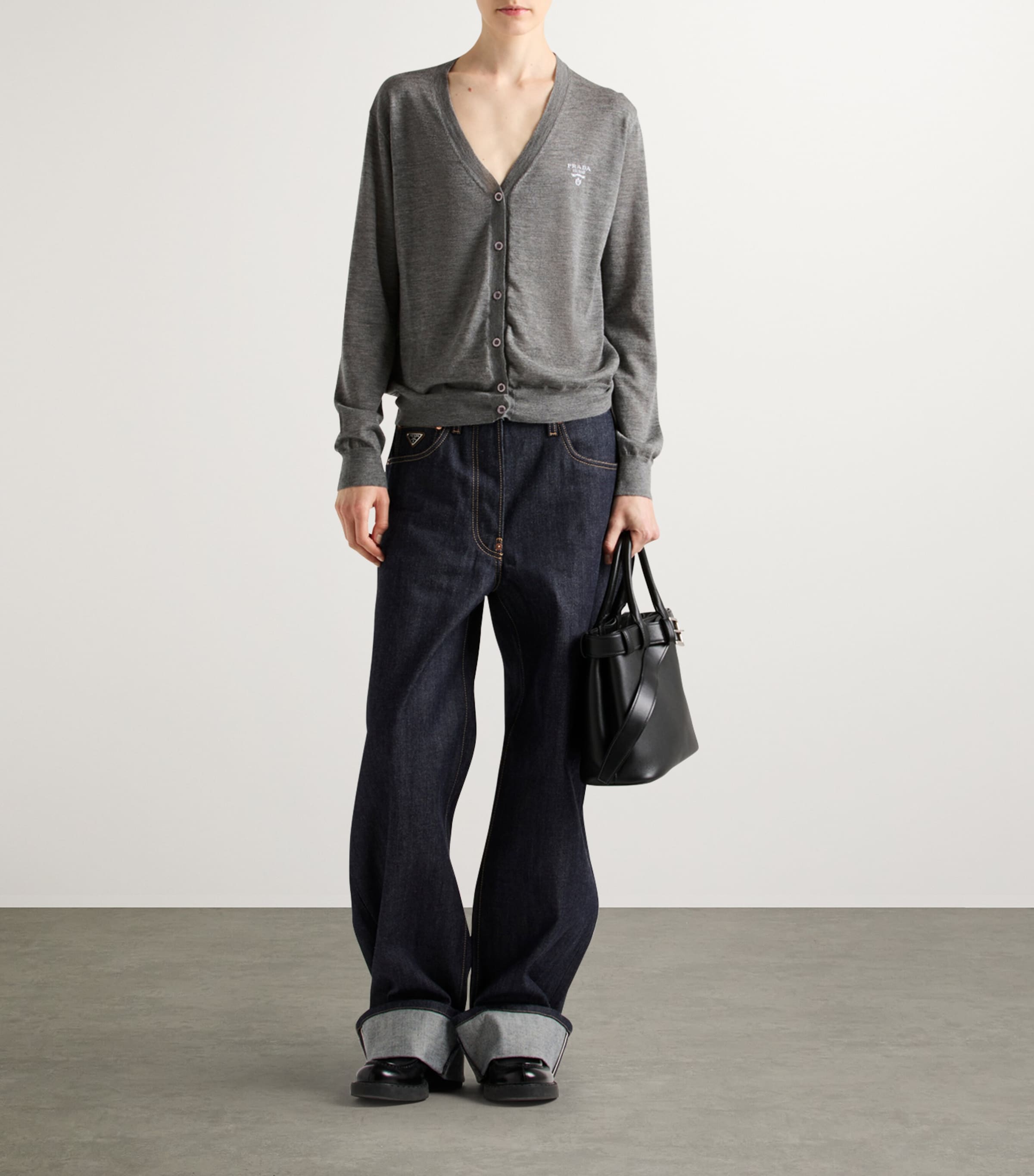 Cashmere-Blend Logo Cardigan F0480 Image 2