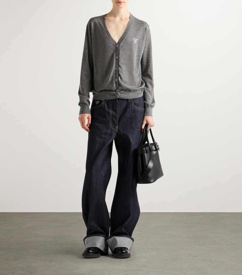 Cashmere-Blend Logo Cardigan F0480 Image 2