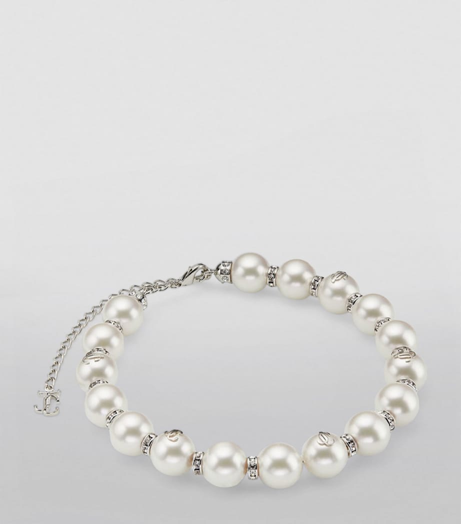 Crystal-Embellished Pearl Choker SILVER/WHITE/CRYSTAL Image 3