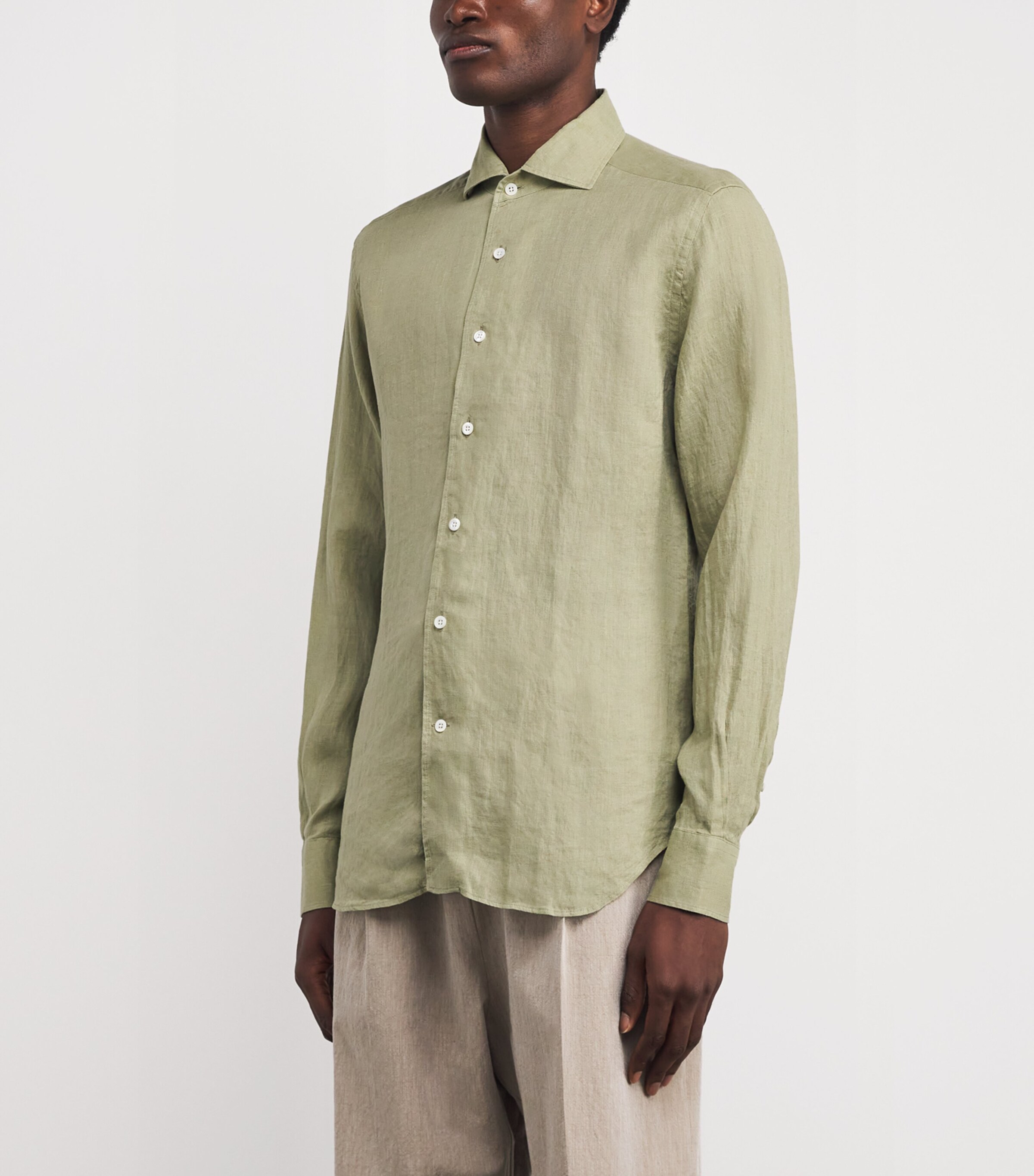 Linen Shirt 51 GREEN COLOURED Image 3