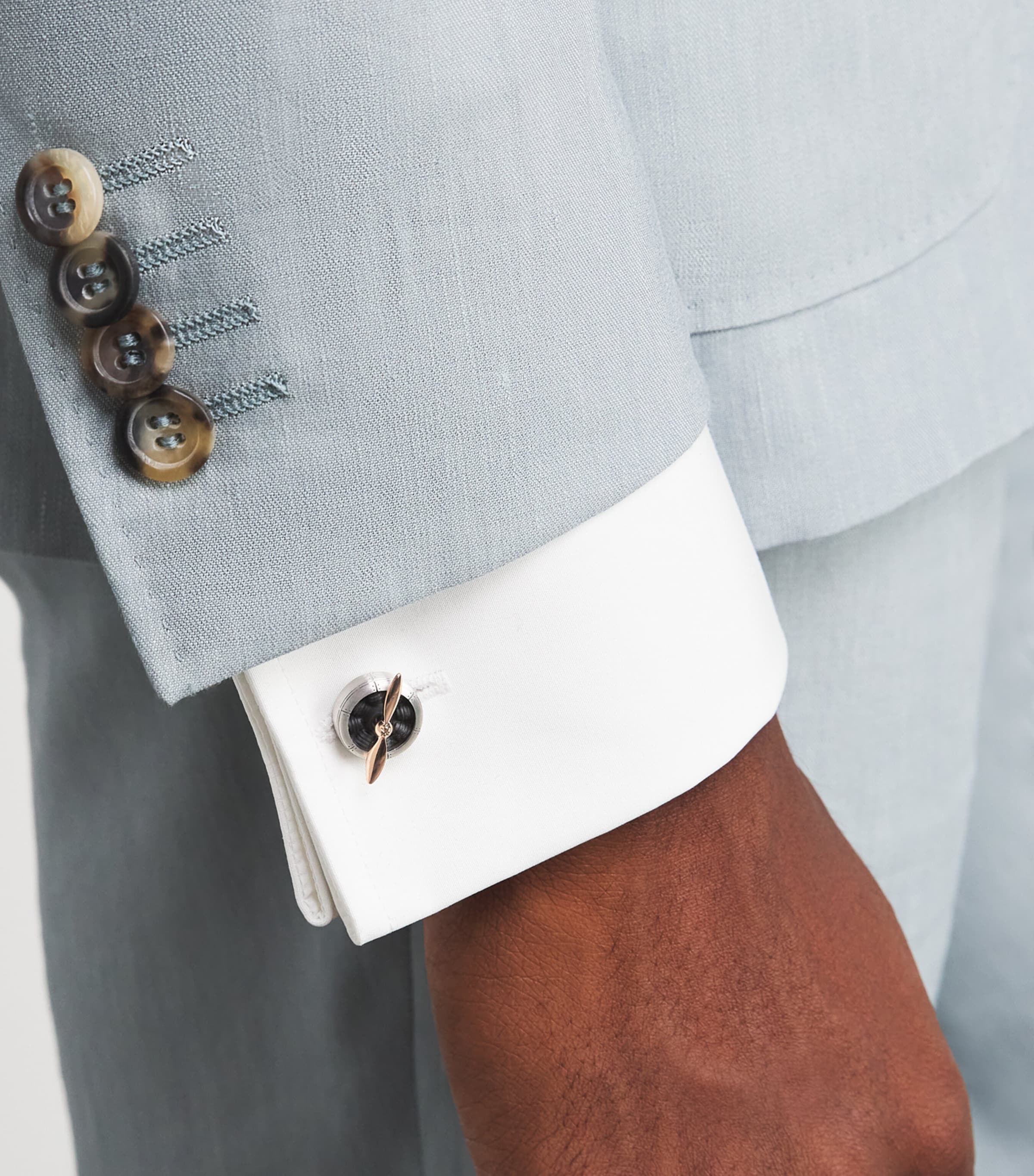 Deakin & Francis Aluminium Sopwith Propellor Cufflinks Black Image 2