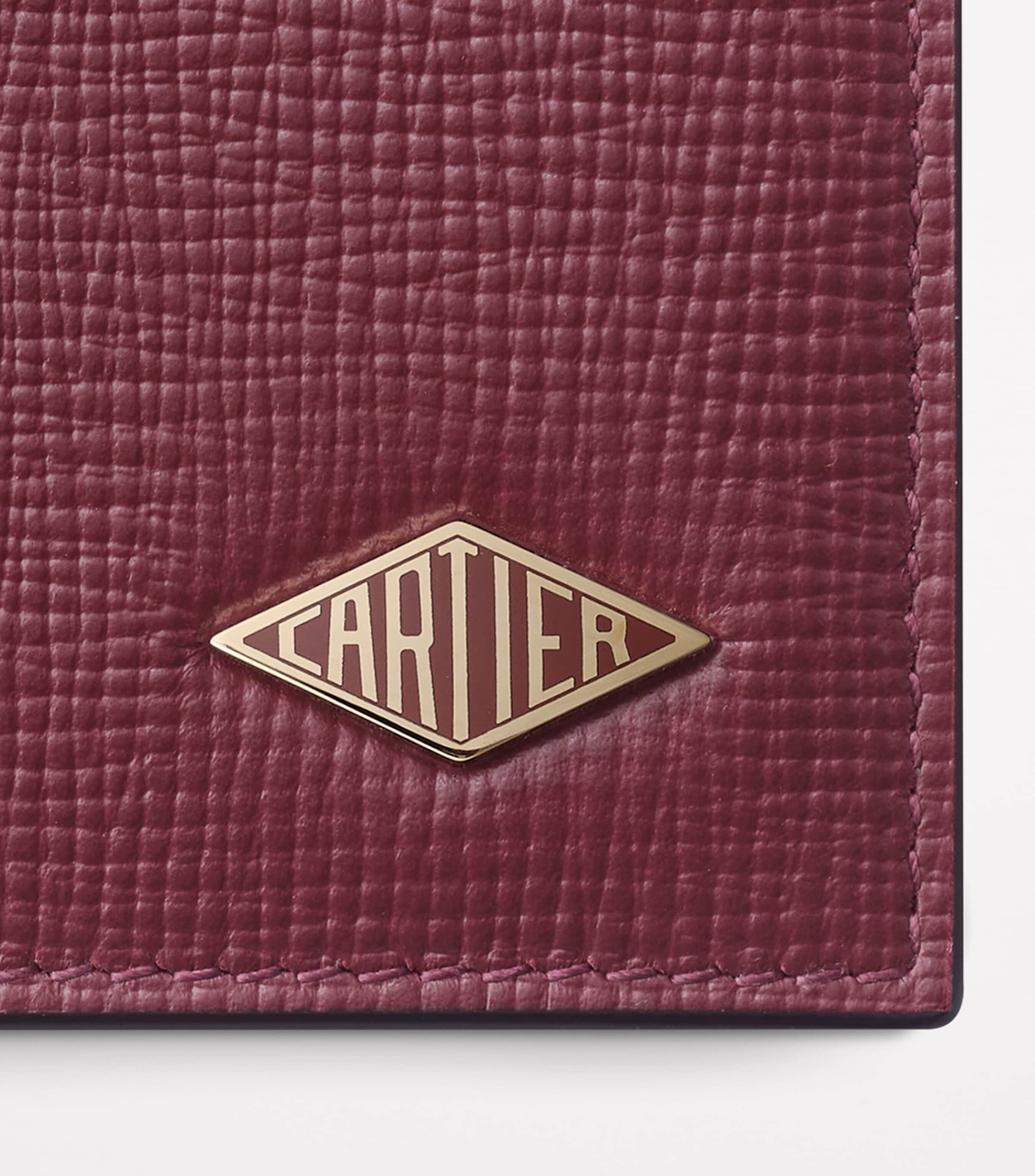 Leather Losange Bifold Wallet BURGUNDY Image 4