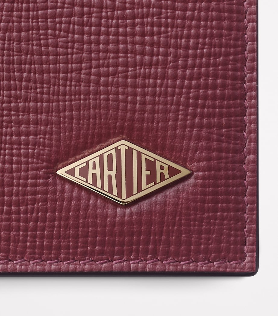 Leather Losange Bifold Wallet BURGUNDY Image 4