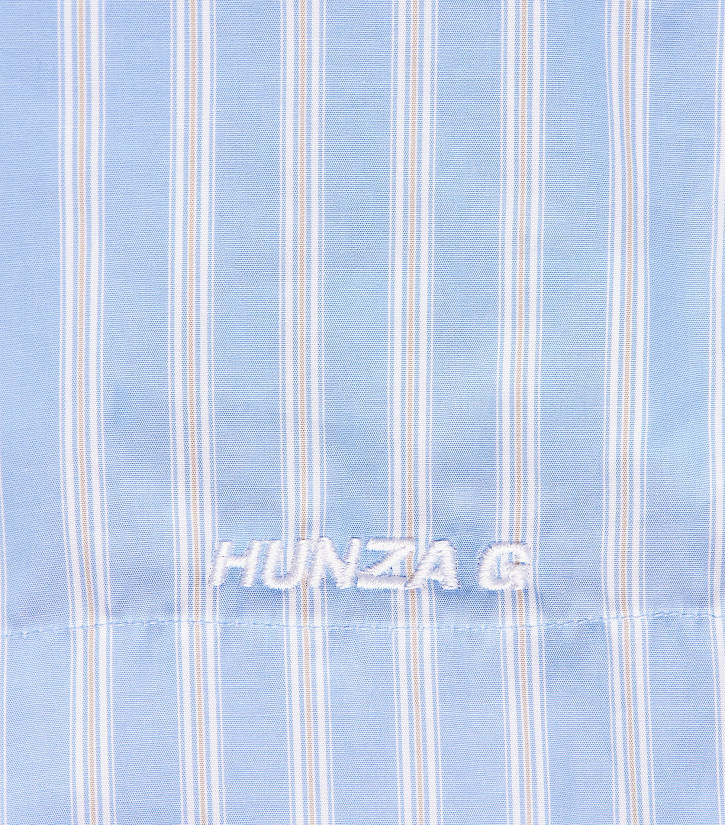 Hunza G Womens Cotton Stripe Cabana Shorts Cornflower Image 6