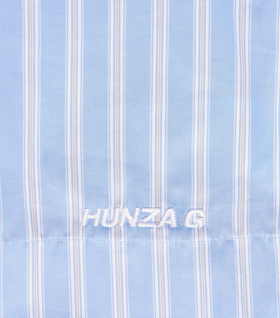 Hunza G Womens Cotton Stripe Cabana Shorts Cornflower Image 6