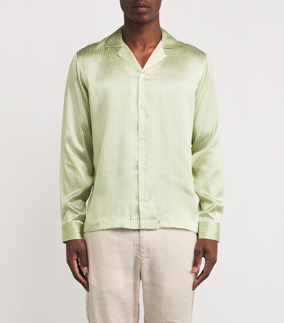 Silk Copa Print Safra Shirt 432-PISTACHIO Image 3