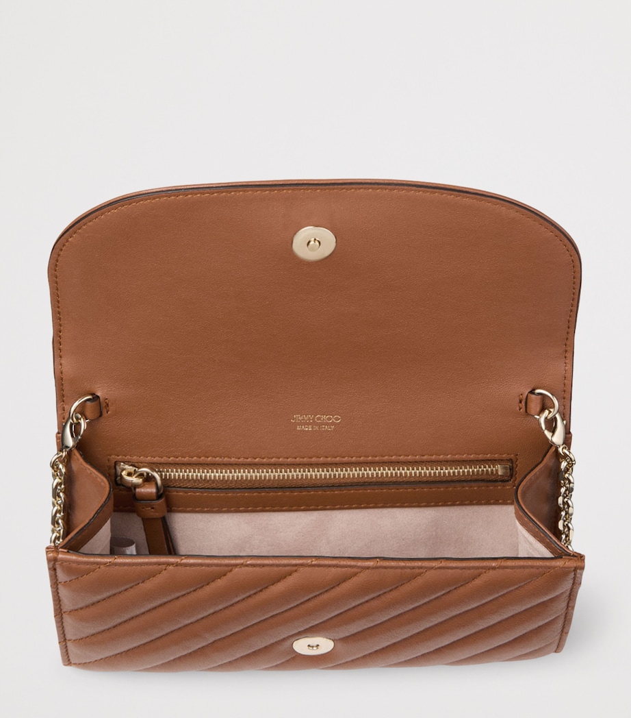 Jimmy Choo Curve Leather Chain Wallet Tan/shiny Gold Image 4
