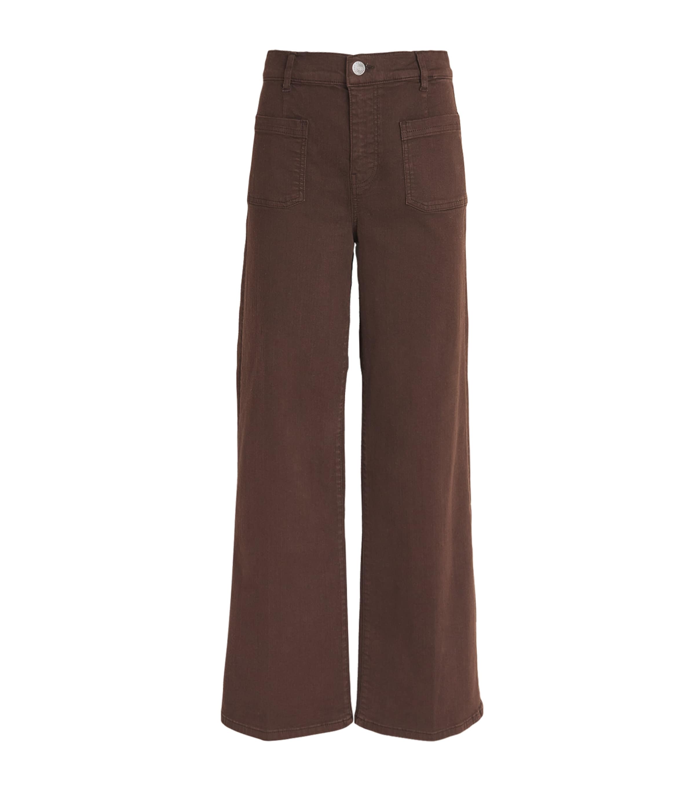 Frame Le Slim Palazzo Bardot Pocket Jeans In Brown