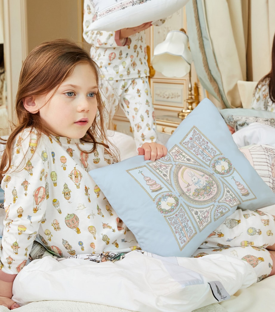 Atelier Choux Organic Cotton Spring Bunny Cushion (40cm x 30cm) Blue Image 4