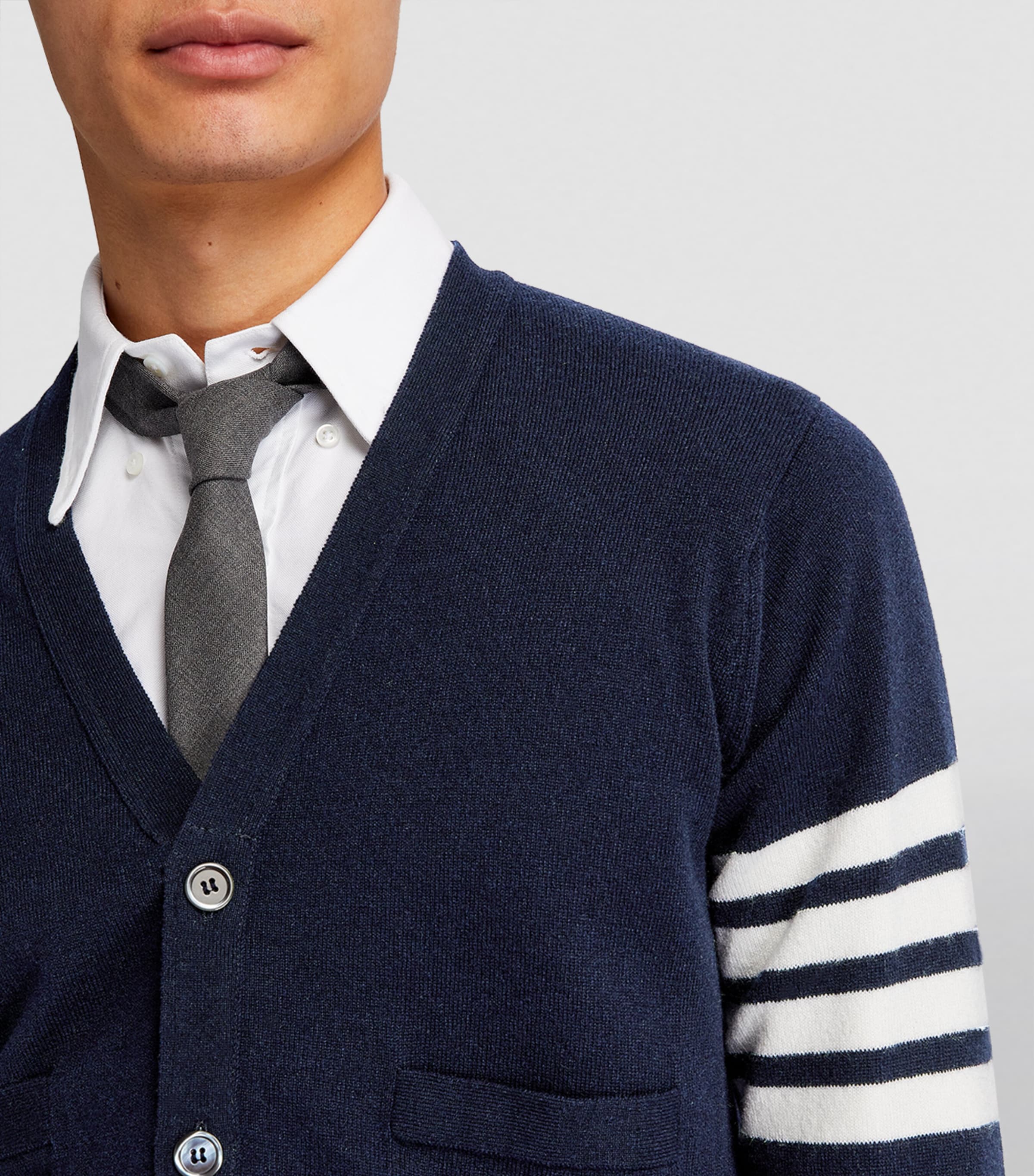 Cashmere Button-Up Cardigan NAVY Image 6