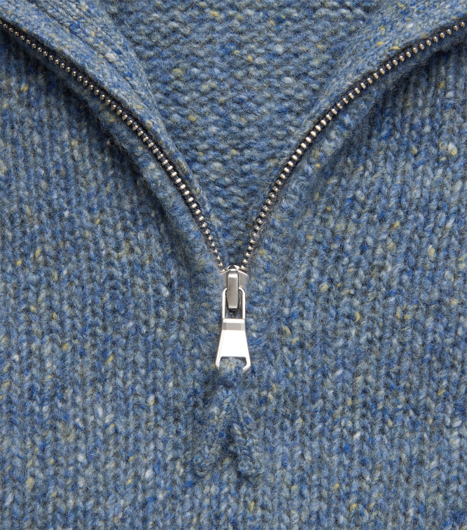 Allude Mens Cashmere Quarter-Zip Sweater Image 7