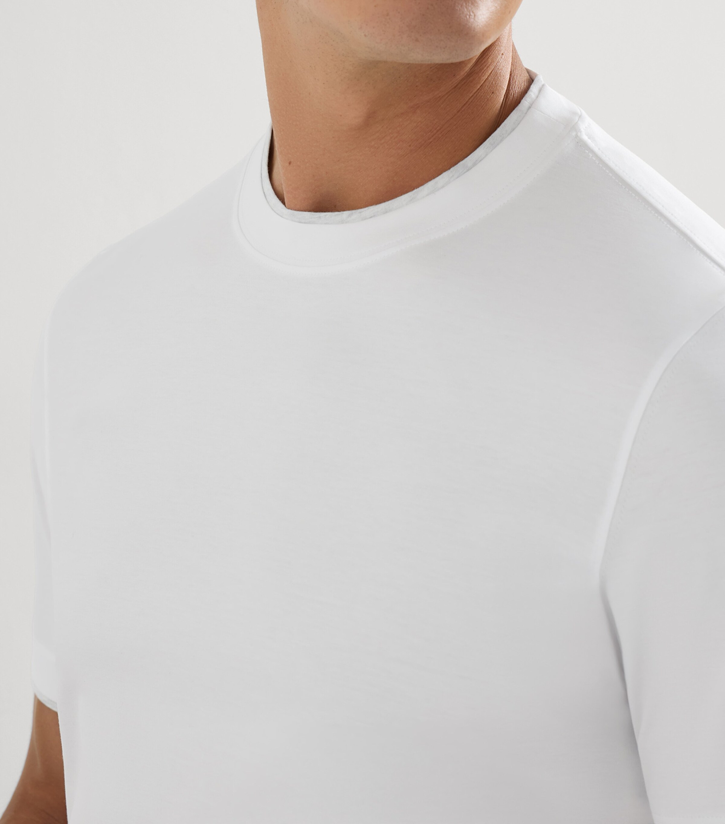 Brunello Cucinelli Mens Cotton Jersey Faux-Layered T-Shirt Image 6