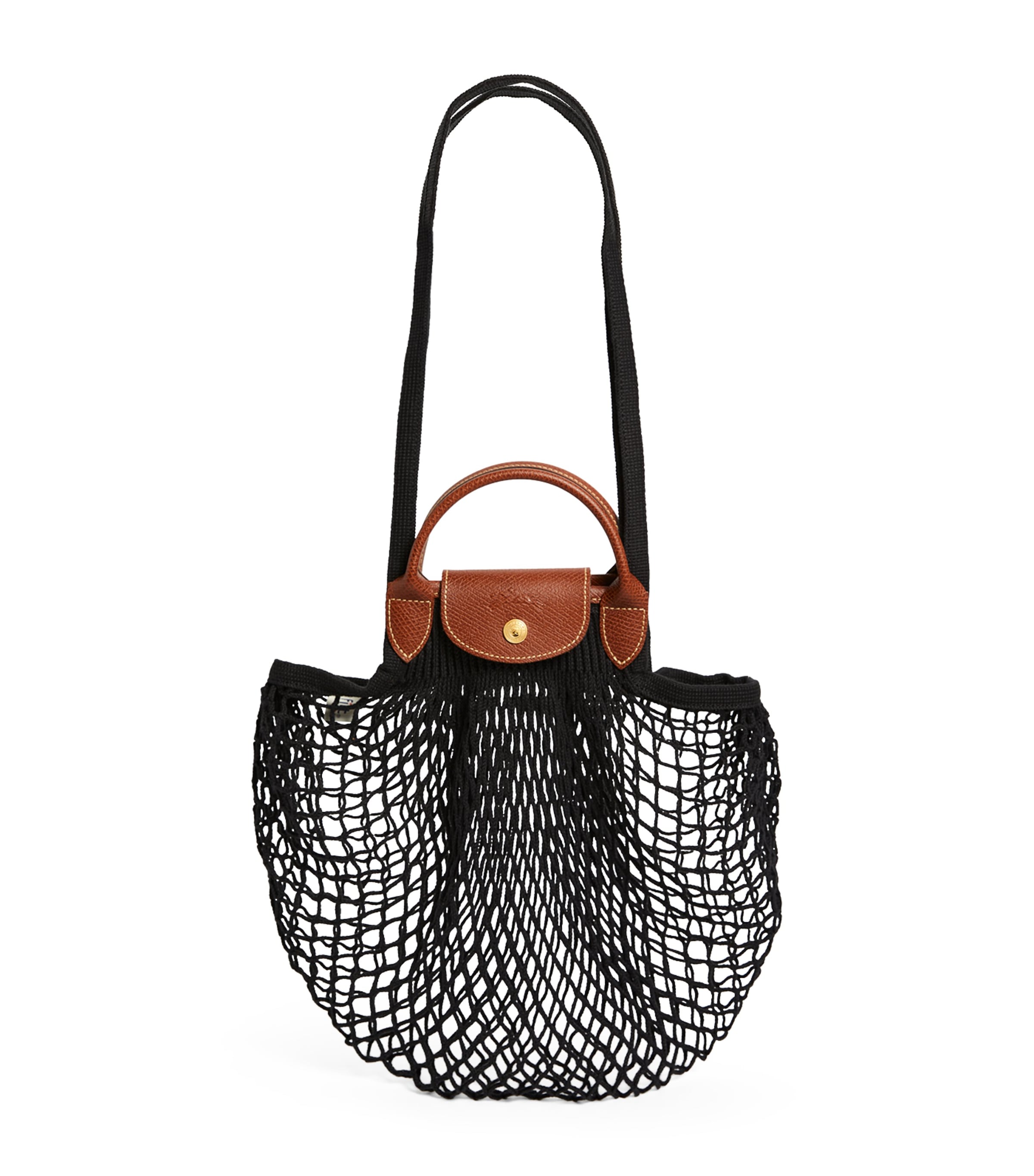 Large Le Pliage Filet Mesh Bag 001 BLACK Image 1
