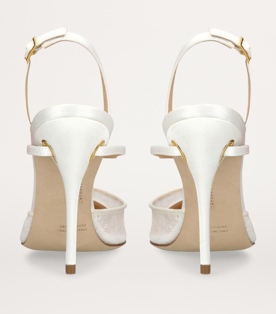 Lace Vittorio Slingback Pumps 105 WHITE Image 2