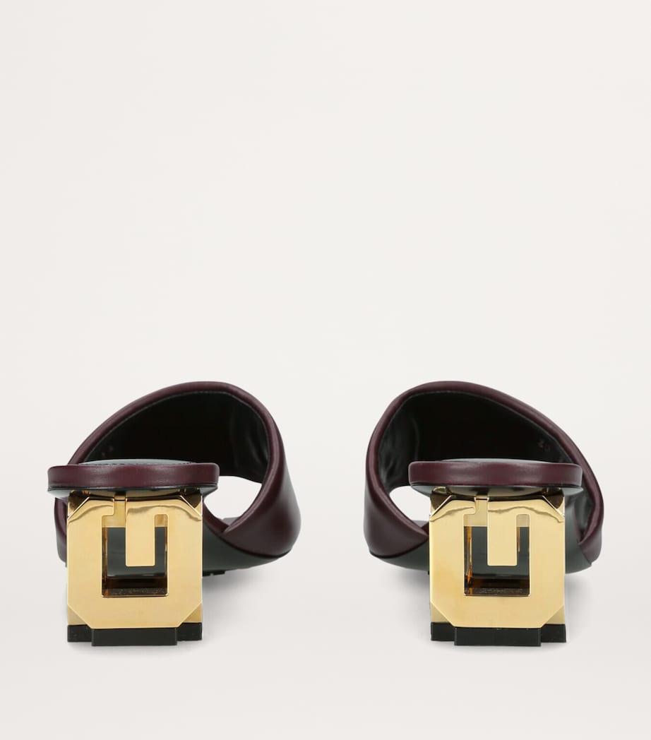 Leather G Cube Mules 45 WINE Image 2