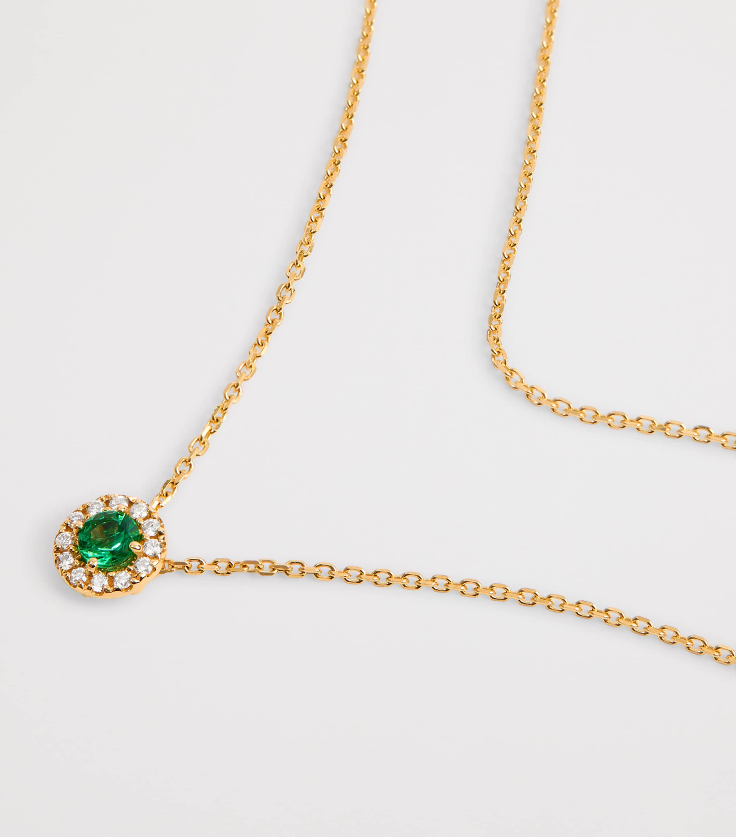 Yellow Gold, Diamond and Emerald Bold Necklace 18K YG/EMER Image 5