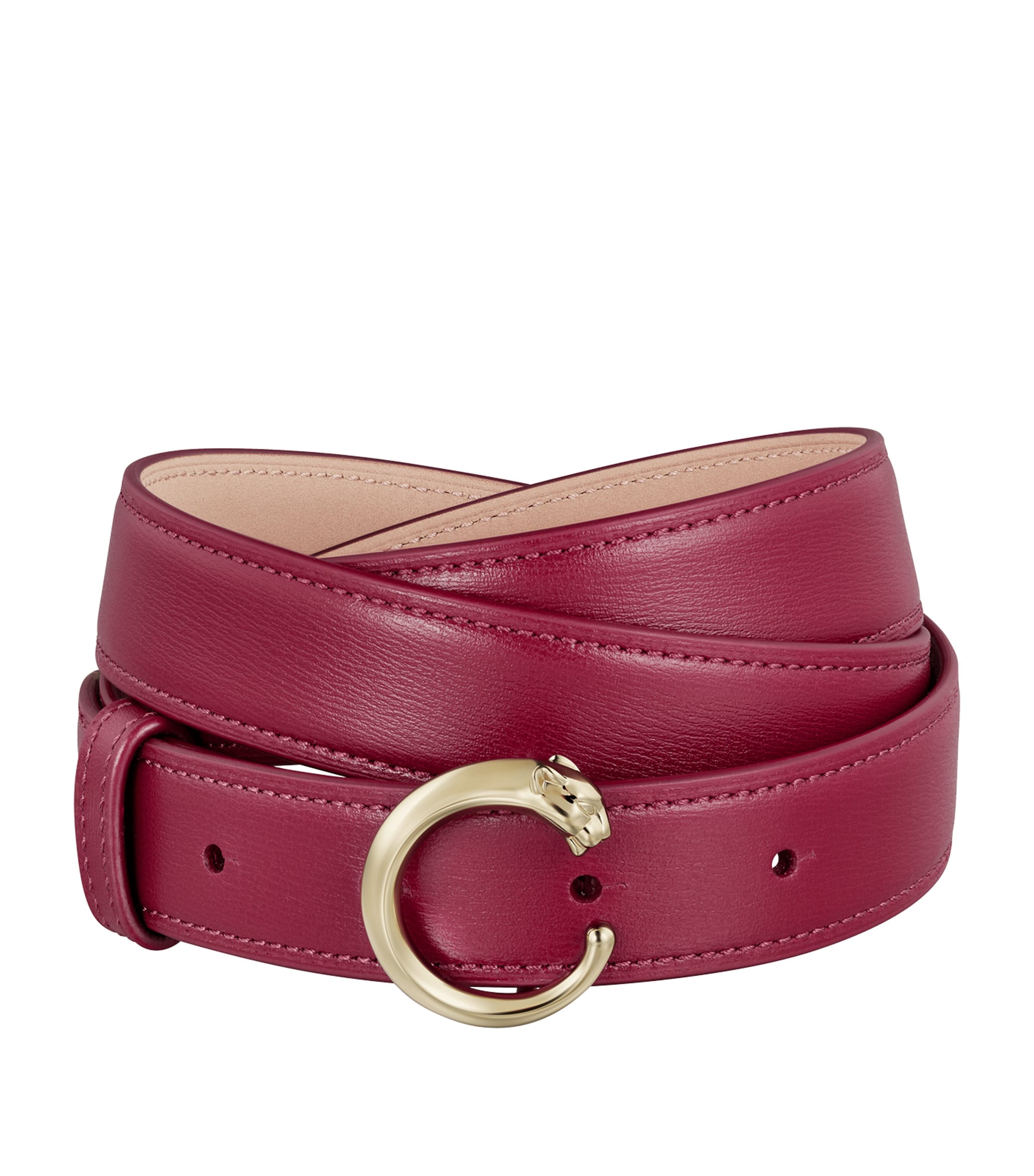 Leather Panthère de Cartier Belt (85cm) RED Image 1