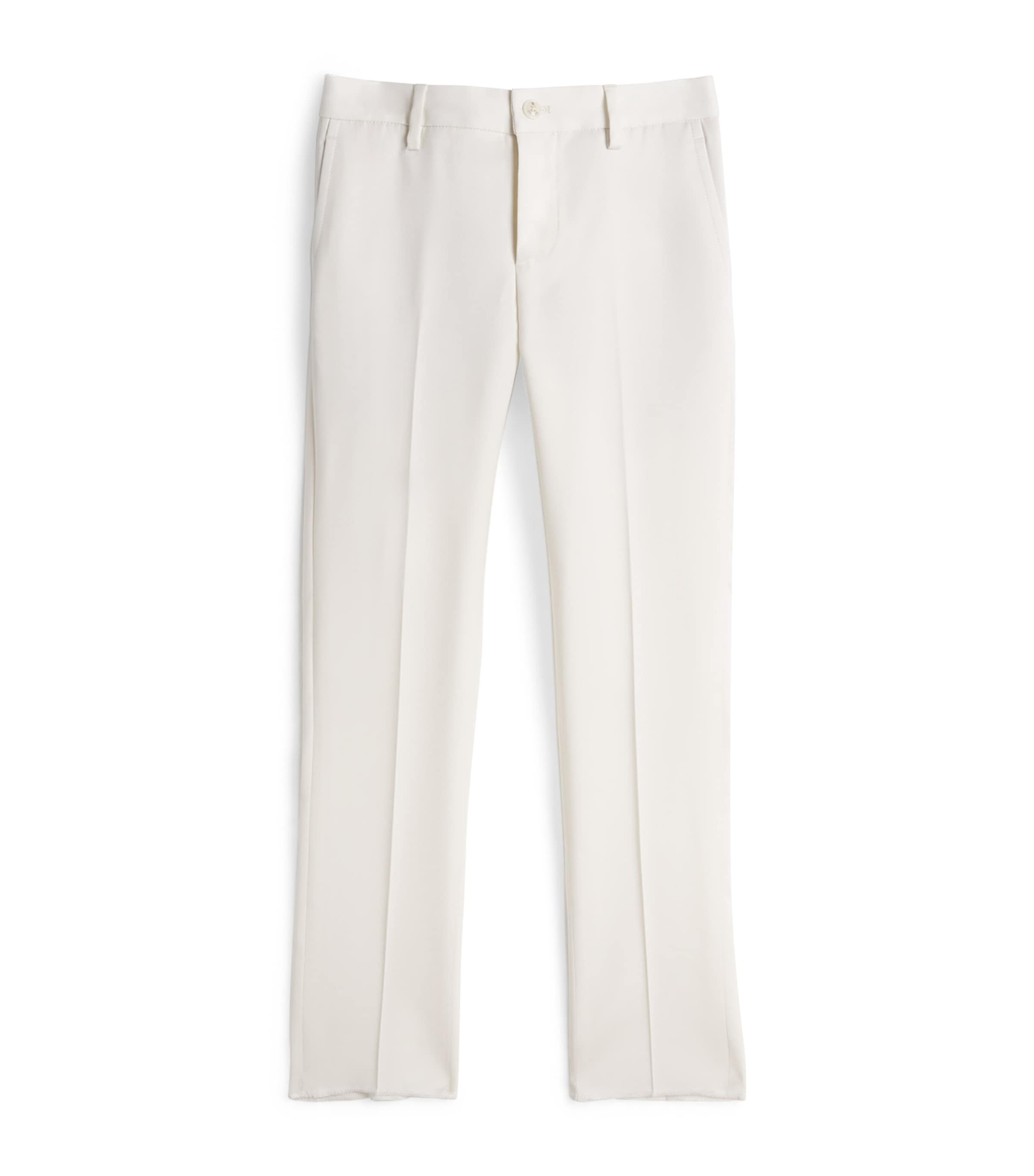 Stefano Ricci Kids Wool-Silk Chino Trousers (6-16 Years) C. White Image 1