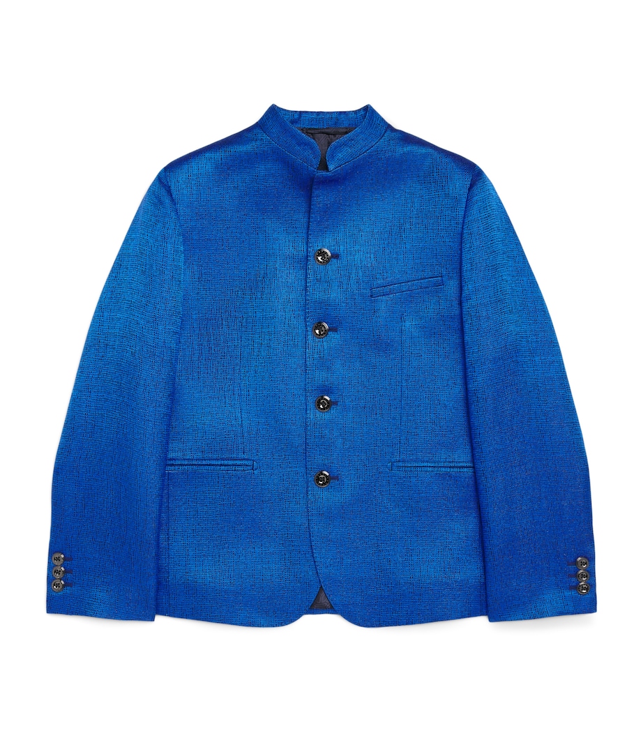 Stefano Ricci Kids Silk Blazer (8-16 Years) C. Blue Image 1