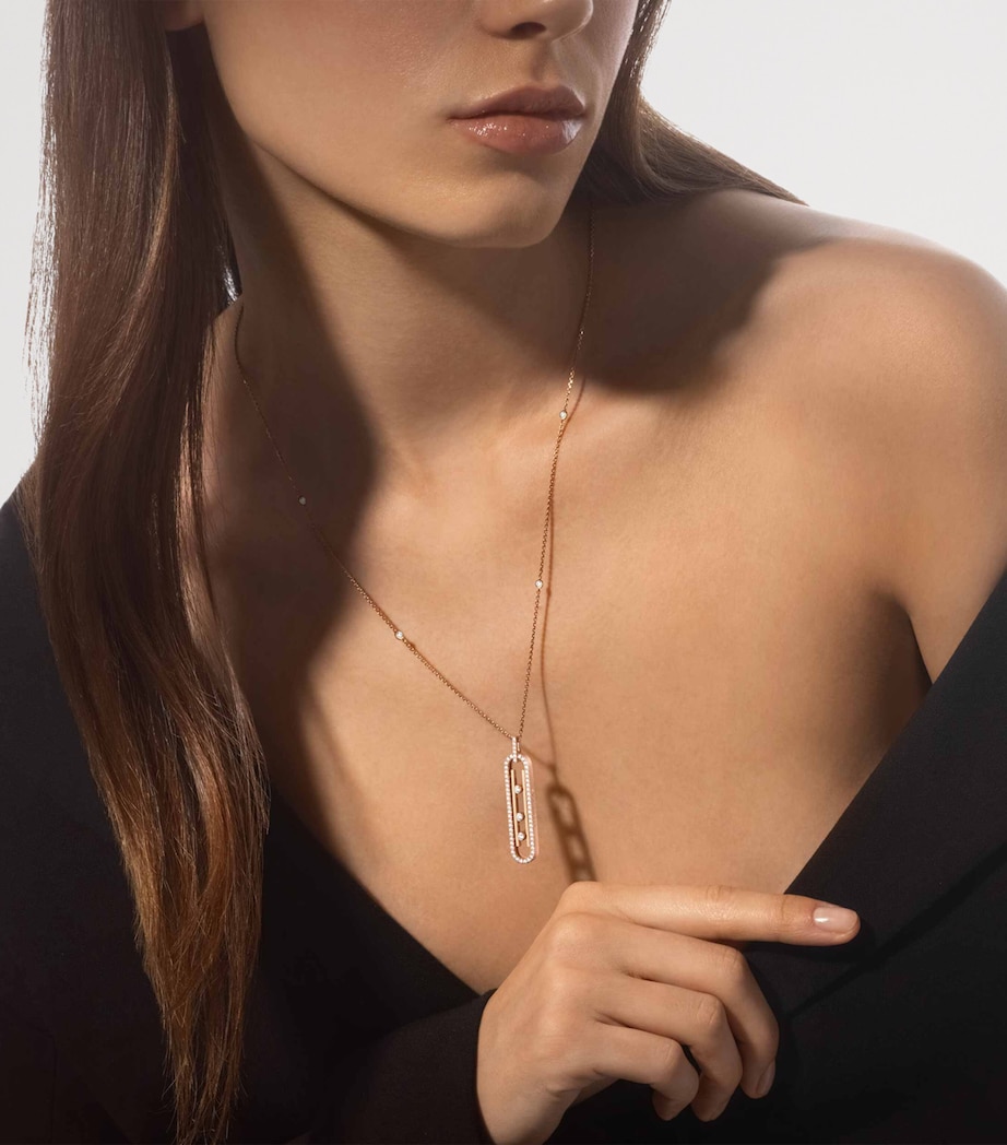 Messika Move 10th Birthday Rose Gold and Diamond Necklace (0.70ct) Pink Gold Image 2