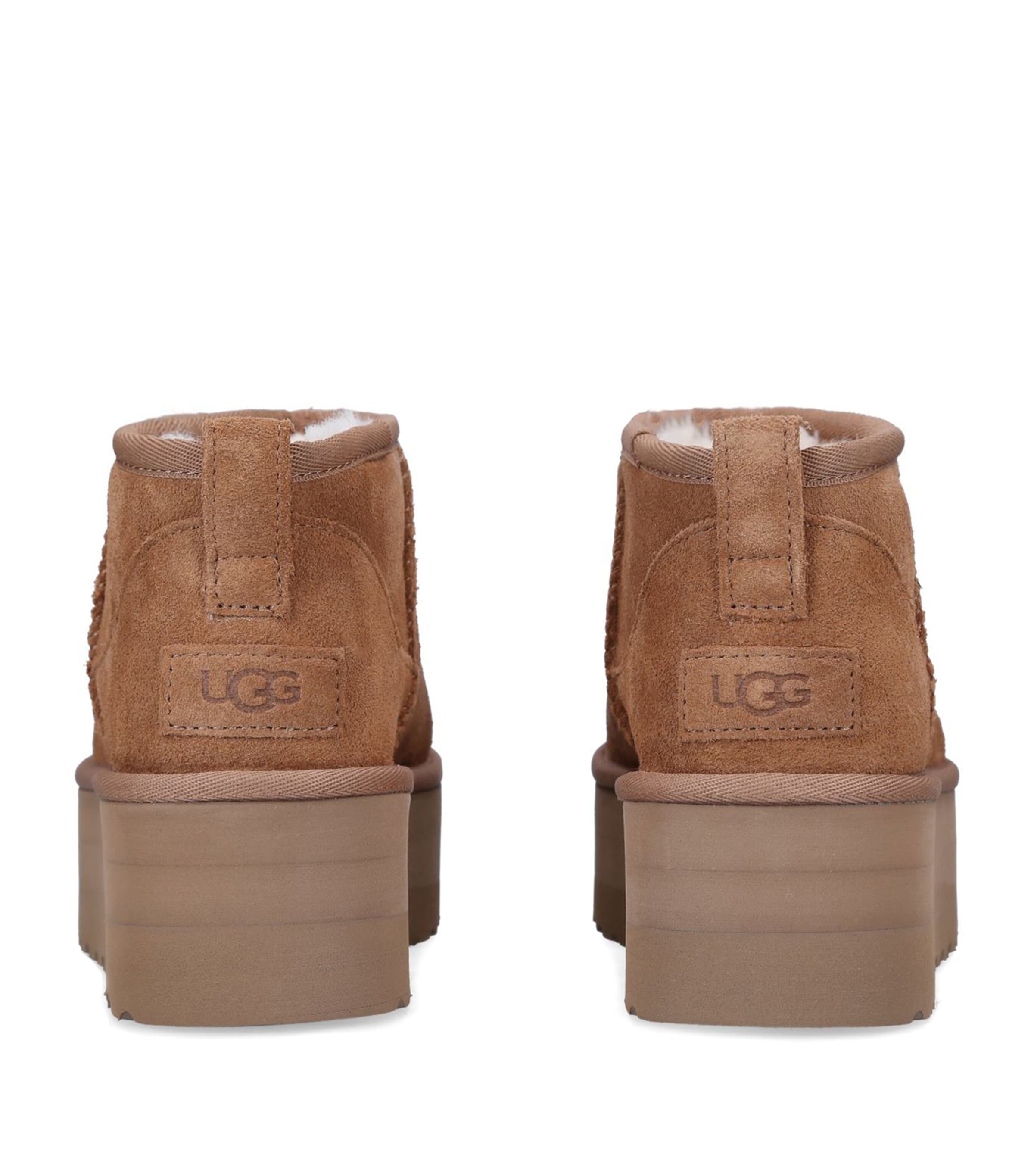 UGG Womens Suede Classic Ultra Mini Platform Boots Chestnut Image 2