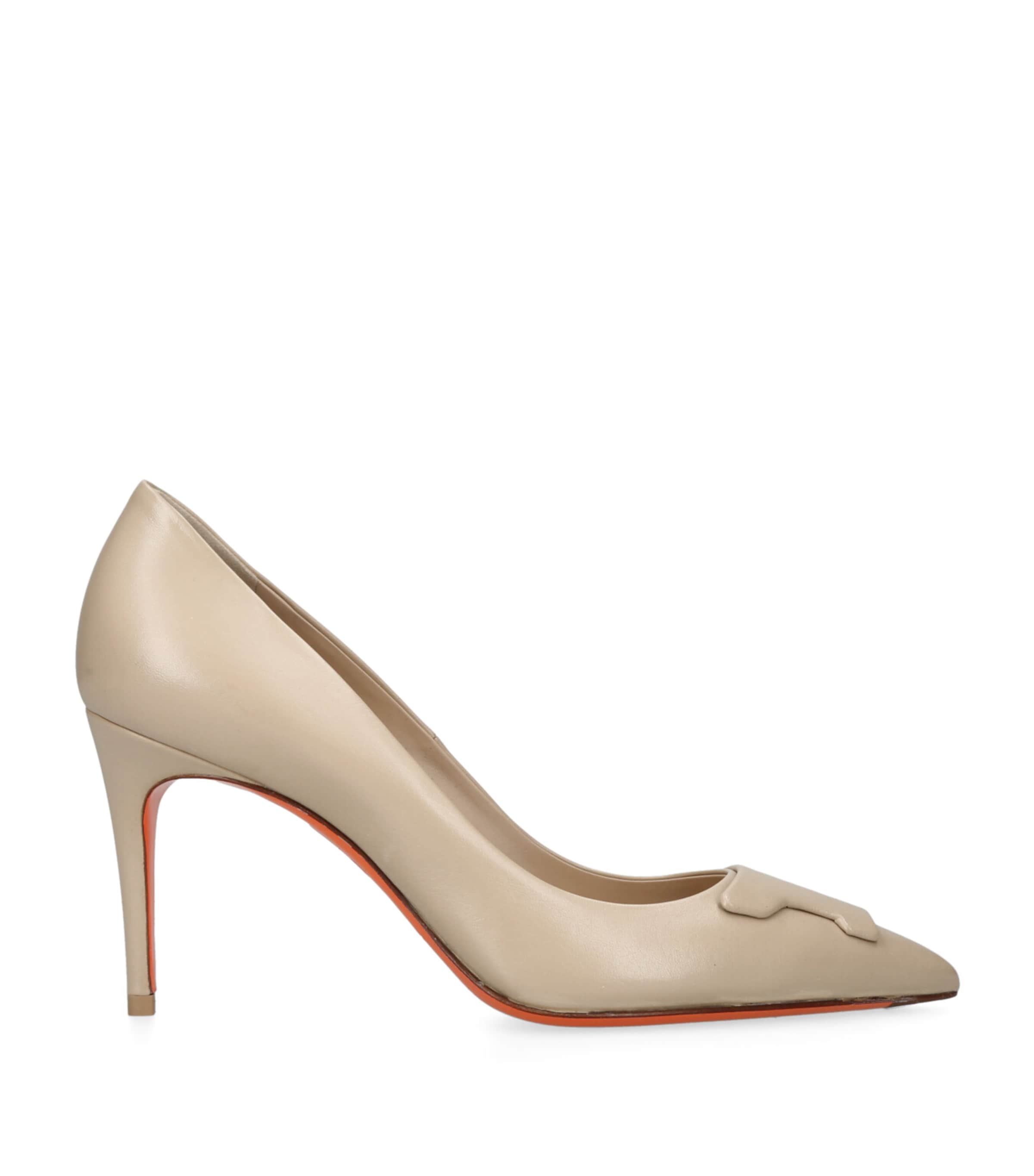Santoni Leather Sibille Pumps 85 Beige Image 1