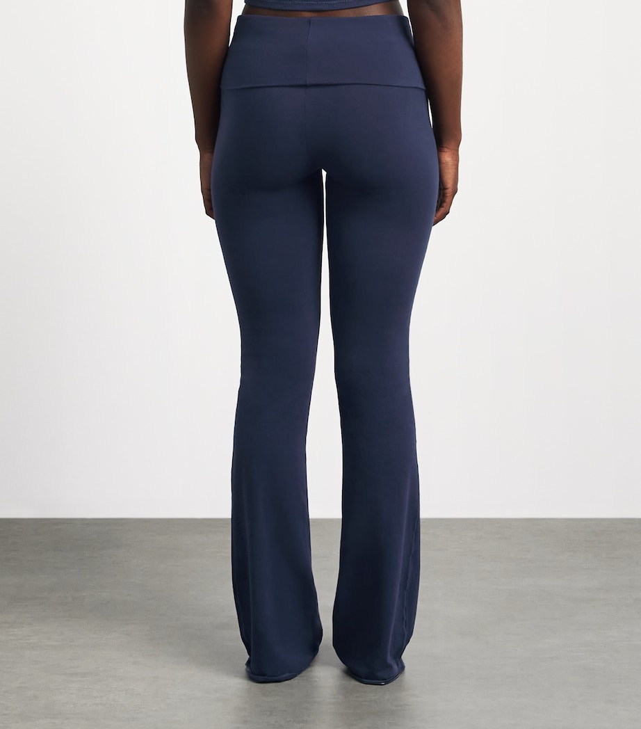 Skims Womens Cotton Jersey Foldover Trousers Navy Image 5