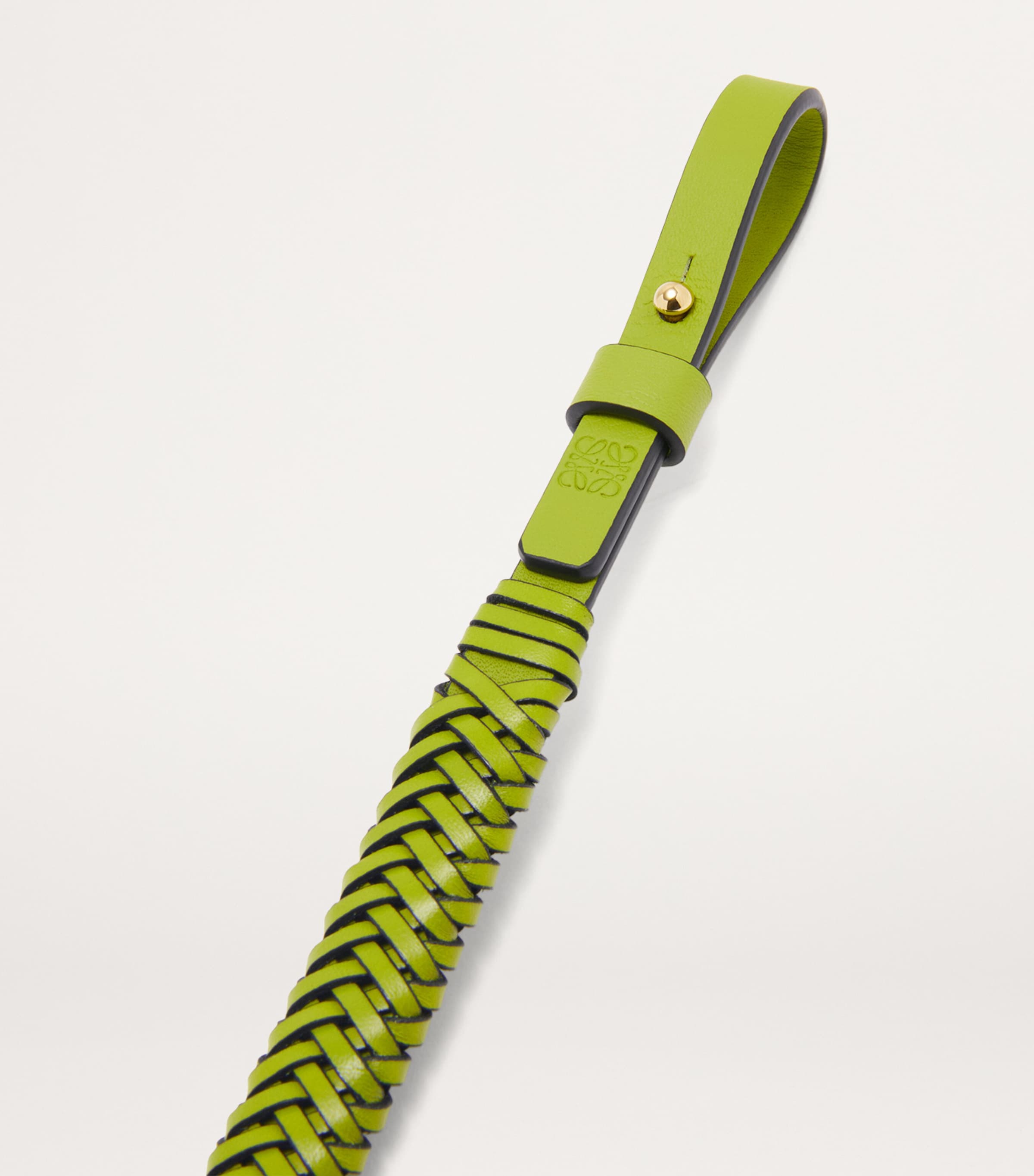 Leather Short Arrow Bag Strap MEADOW GREEN Image 3