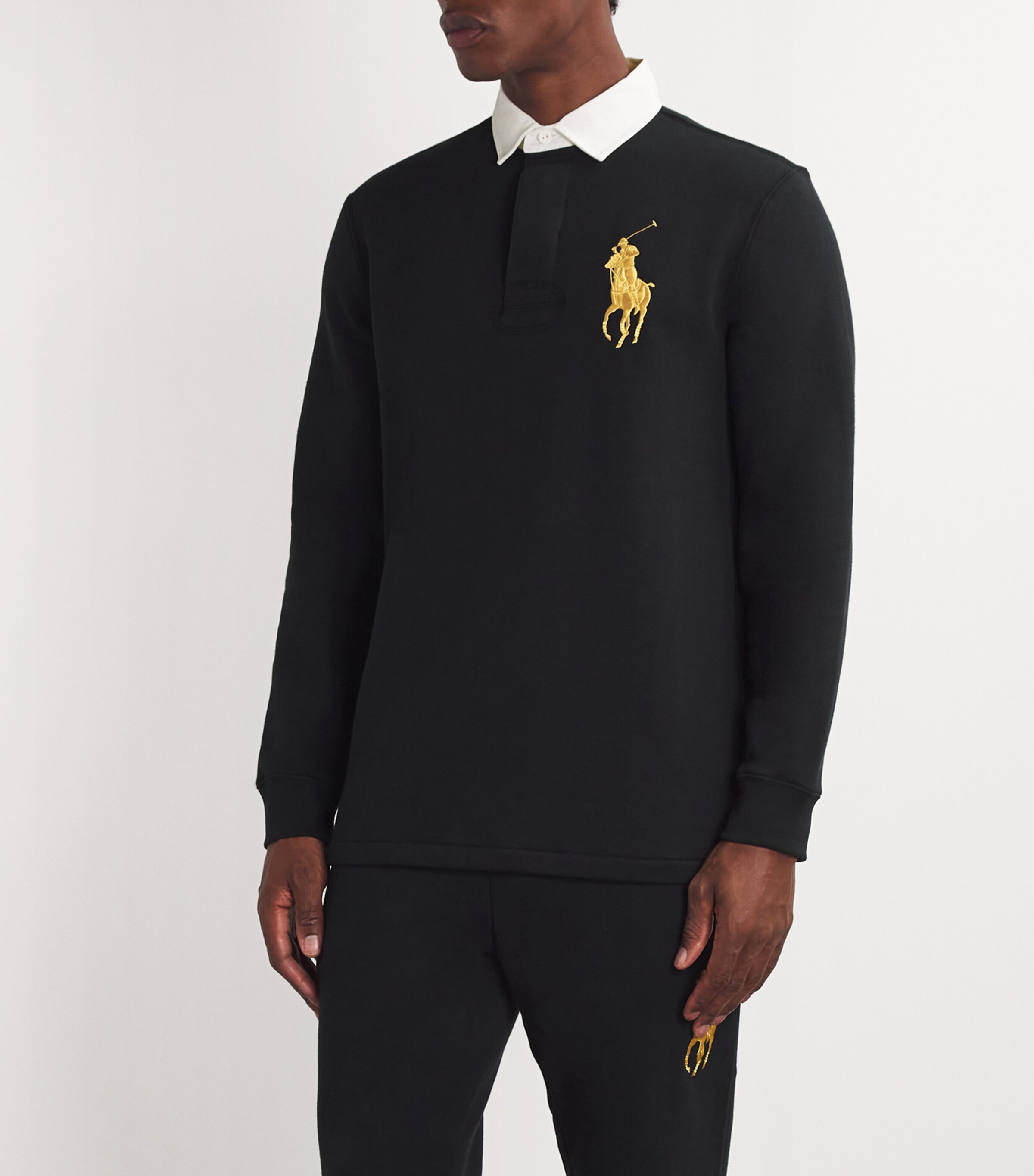 Polo Ralph Lauren Black Big Polo Pony Rugby Shirt | Harrods US